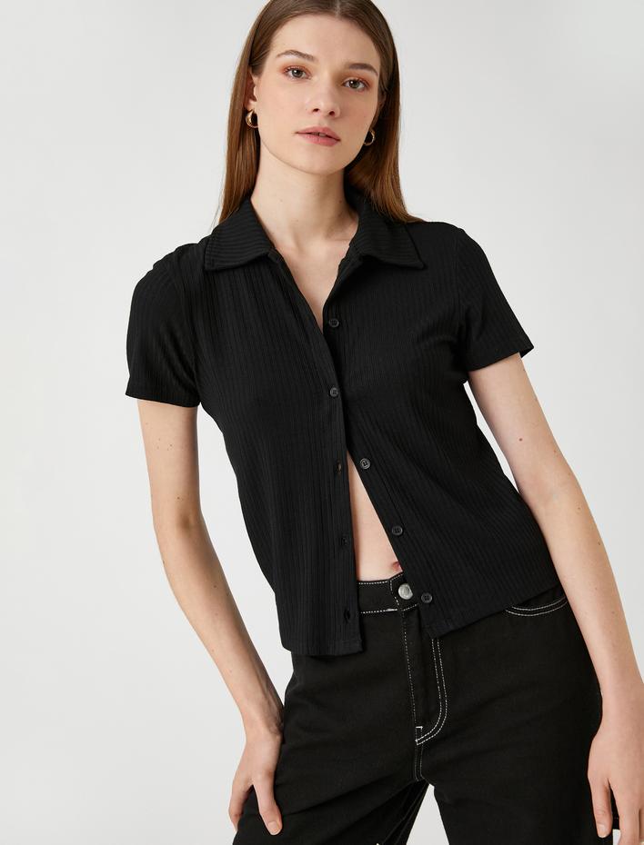  Kaşkorse Gömlek Kısa Kollu Düğmeli