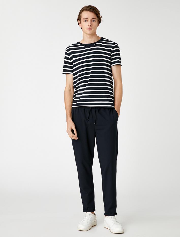  Basic Dokuma Pantolon Beli Bağcıklı Cep Detaylı