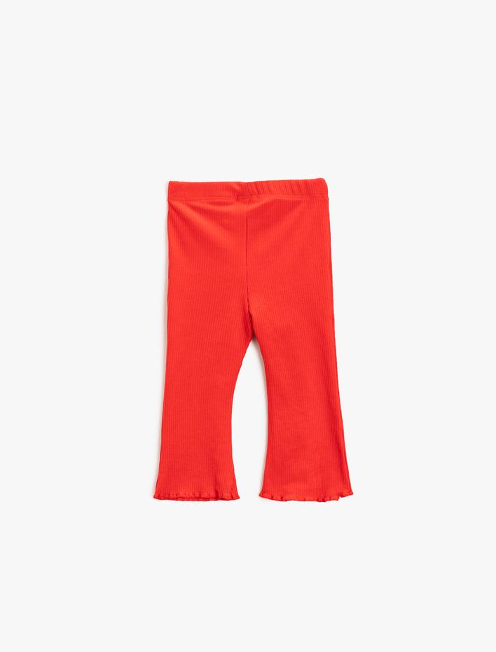 Kız Bebek Fitilli İspanyol Paça Tayt Beli Lastikli