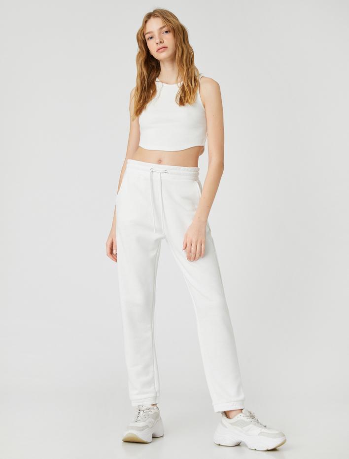  Jogger Eşofman Altı Cep Detaylı Paçası Beli Lastikli