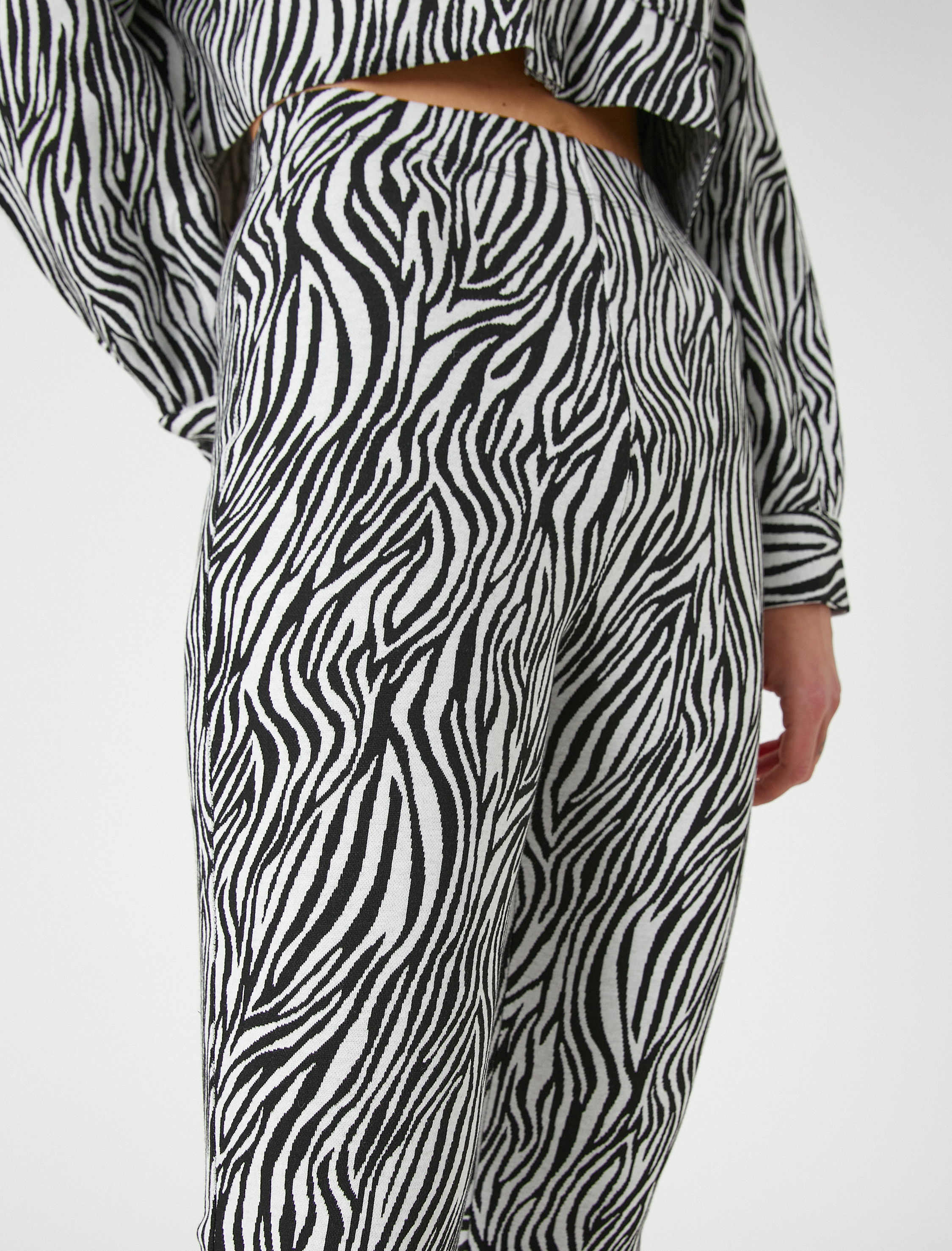   Zebra Desenli İspanyol Paça Tayt