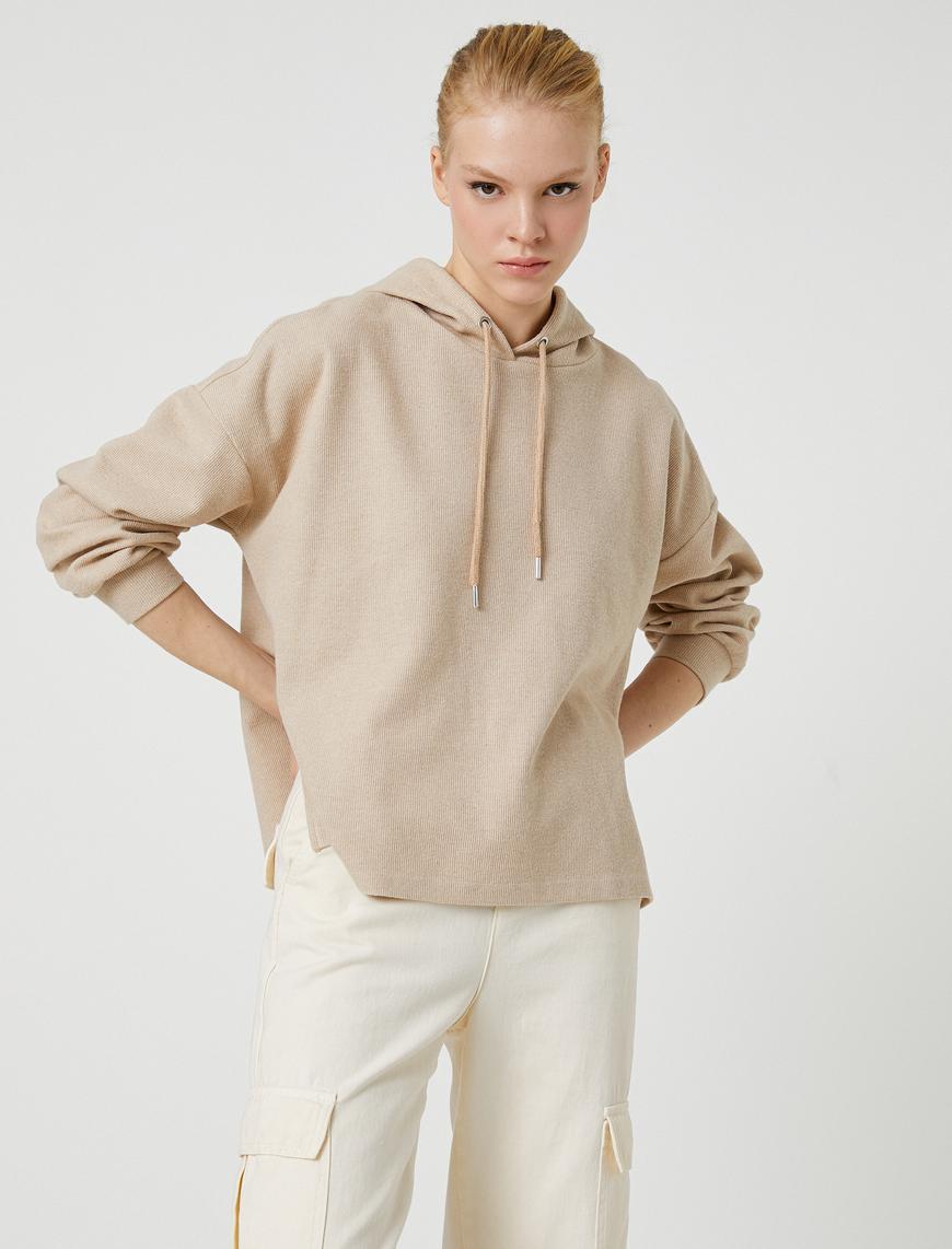   Kapüşonlu Sweatshirt Yumuşak Dokulu