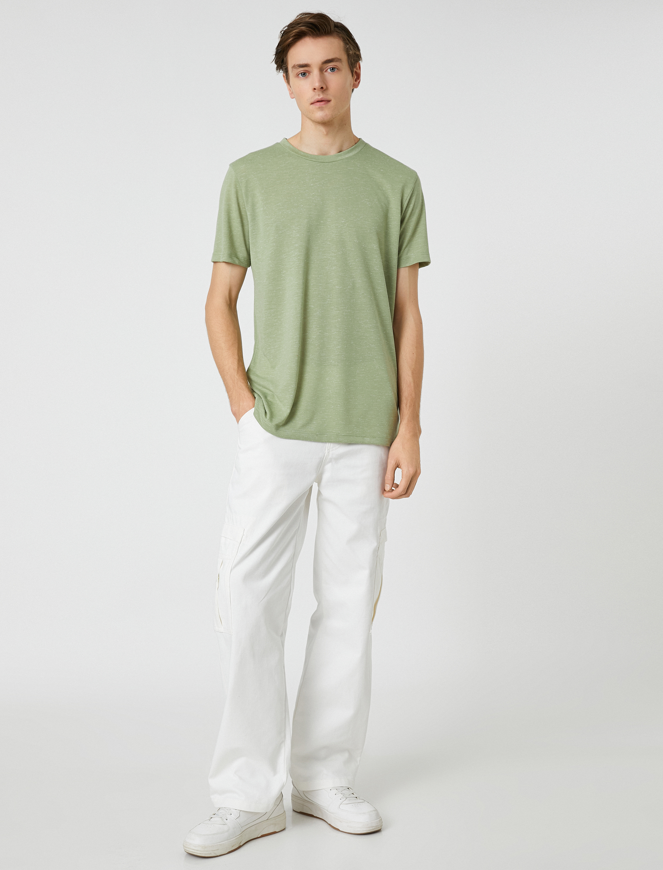   Basic Tişört Bisiklet Yaka Kısa Kollu Dar Kesim