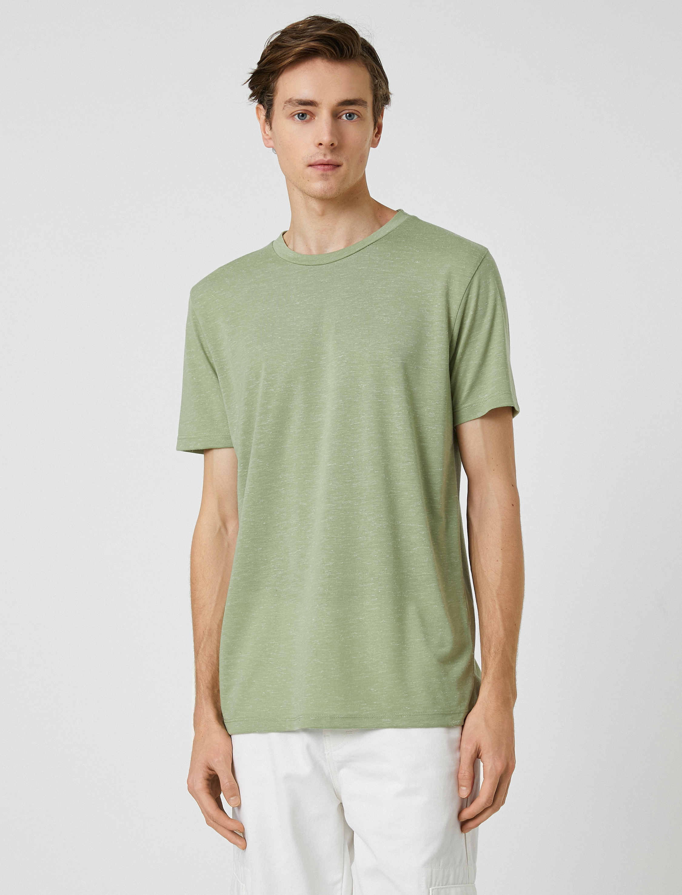   Basic Tişört Bisiklet Yaka Kısa Kollu Dar Kesim