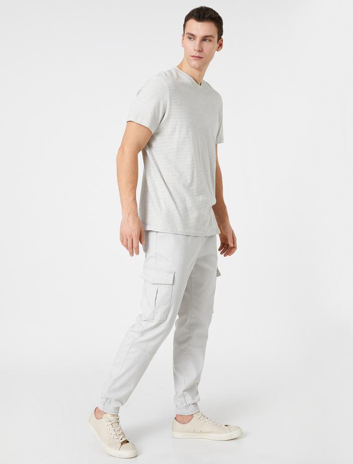  Jogger Kargo Pantolon Beli Bağcıklı Cep Detaylı