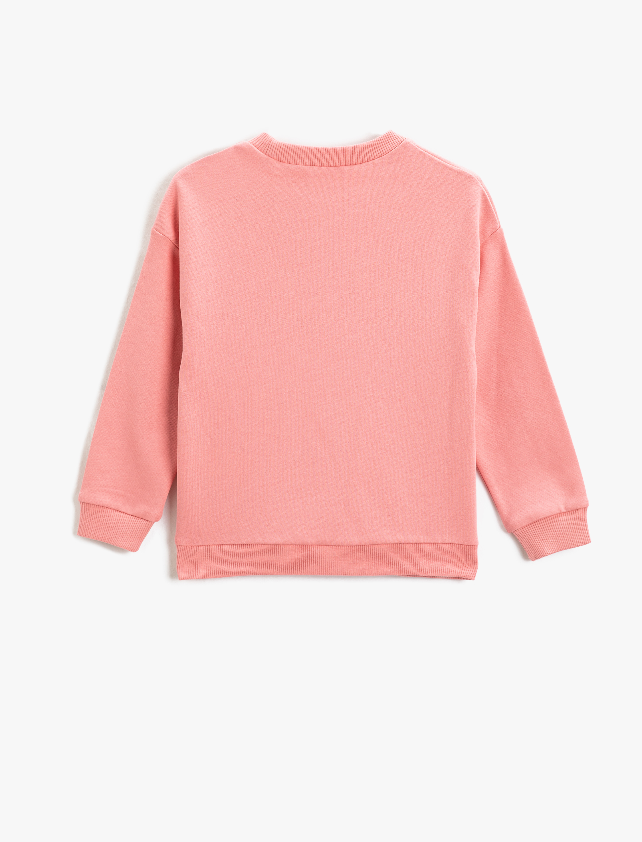  Kız Çocuk Sweat Baskılı Slogan Temalı Uzun Kollu Bisiklet Yaka