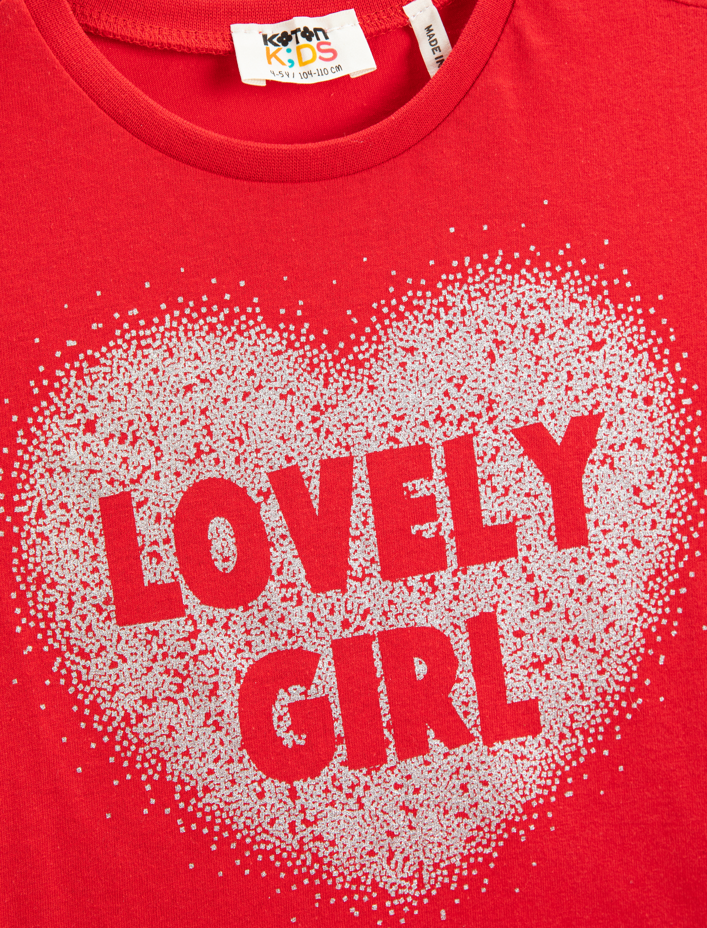  Kız Çocuk Baskılı Kısa Kollu Tişört Bisiklet Yaka