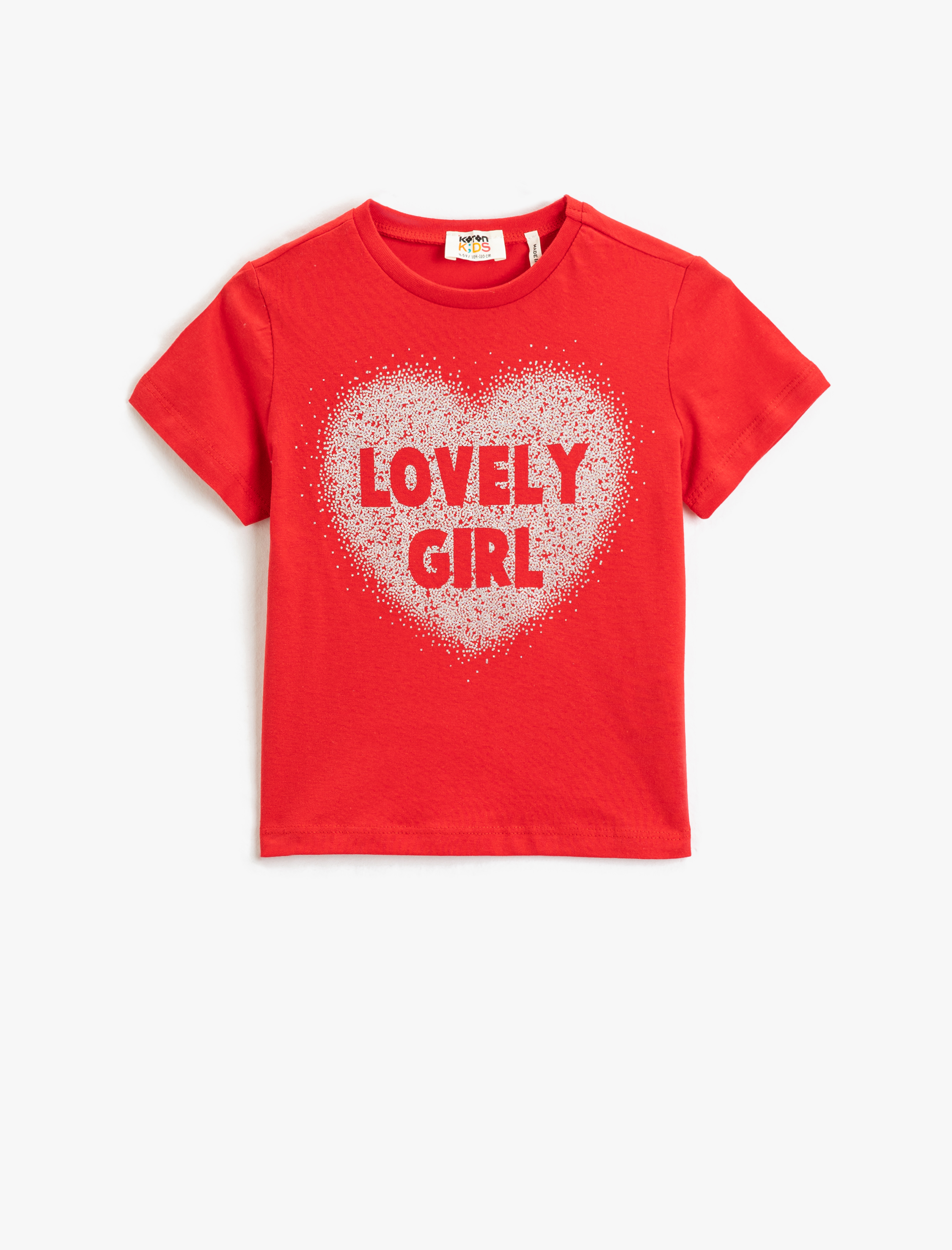  Kız Çocuk Baskılı Kısa Kollu Tişört Bisiklet Yaka