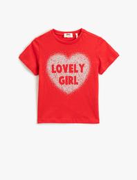 Baskılı Kısa Kollu Tişört Bisiklet Yaka