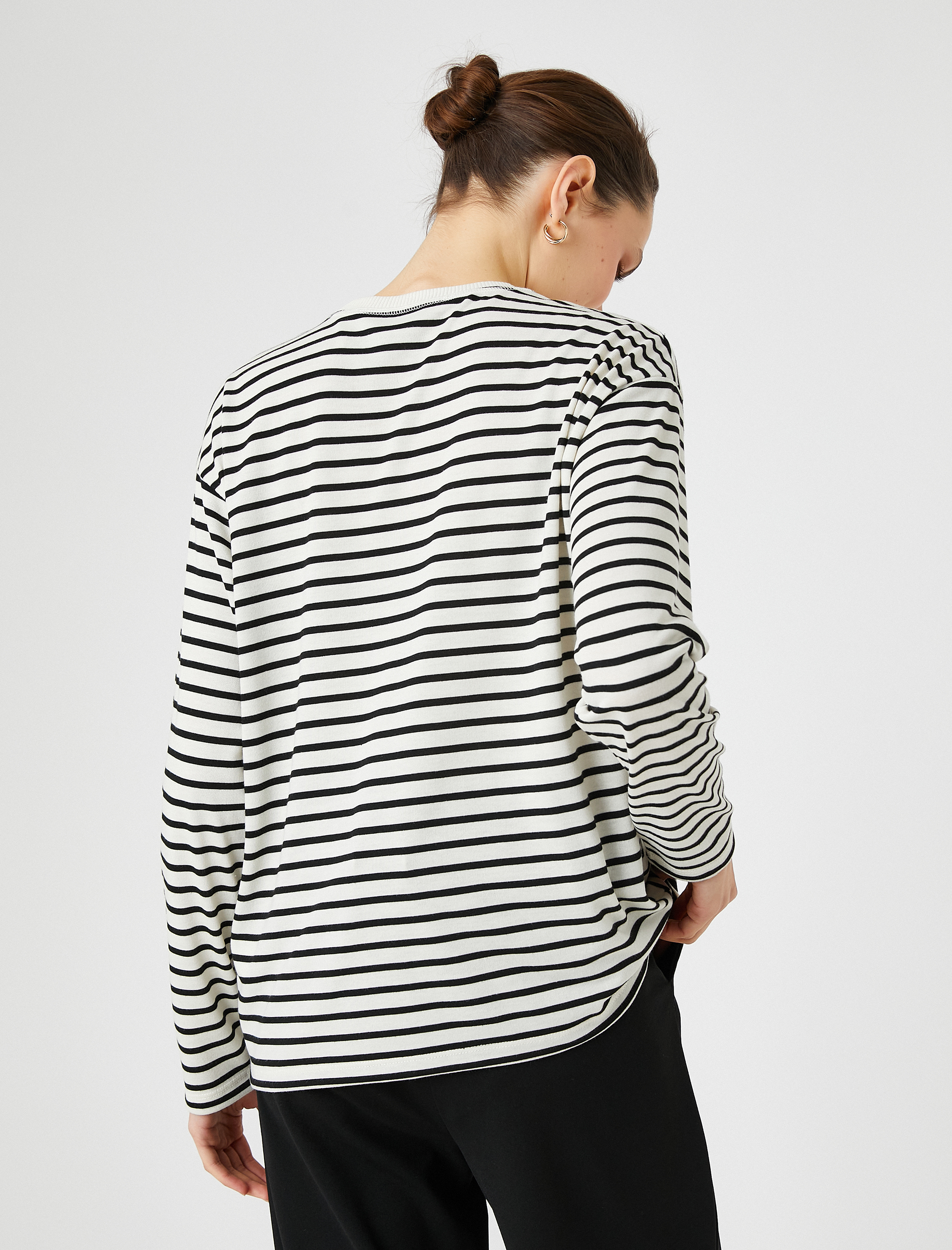   Basic Uzun Kollu Tişört Bisiklet Yaka