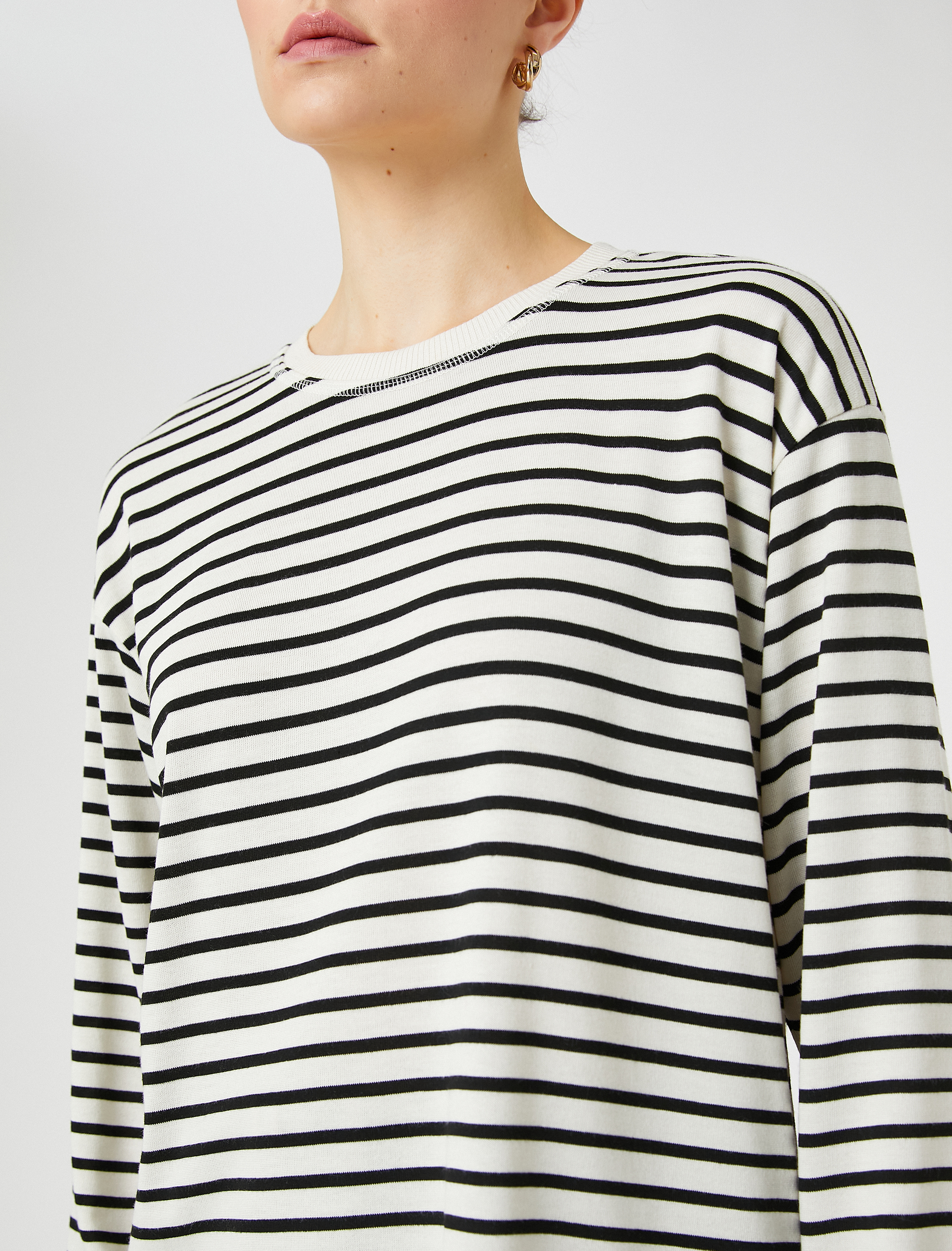   Basic Uzun Kollu Tişört Bisiklet Yaka