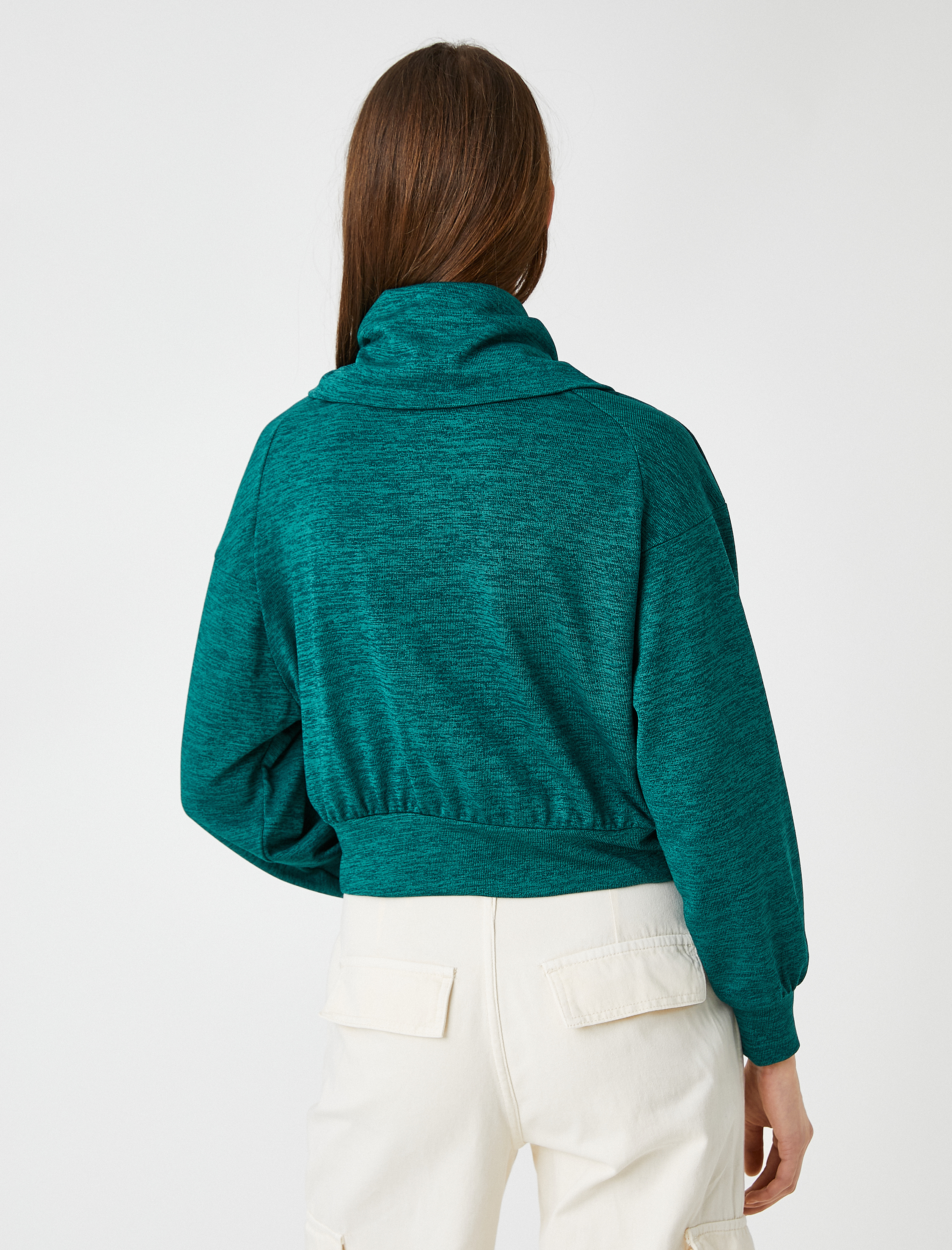   Yarım Fermuarlı Sweatshirt Dik Yaka