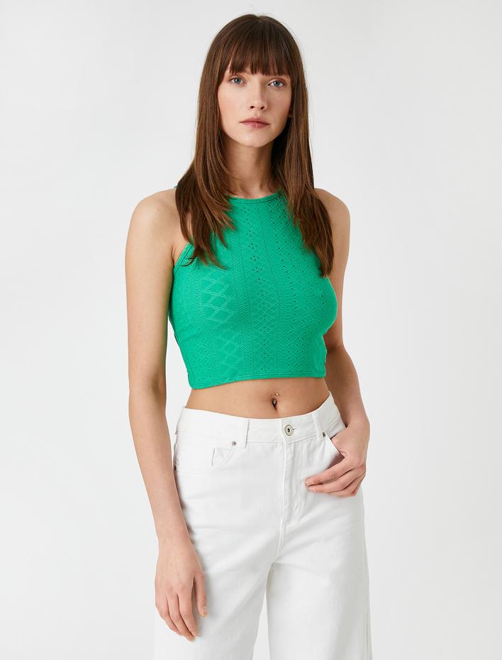  Crop Atlet Arkası Bağlamalı Pencere Detaylı