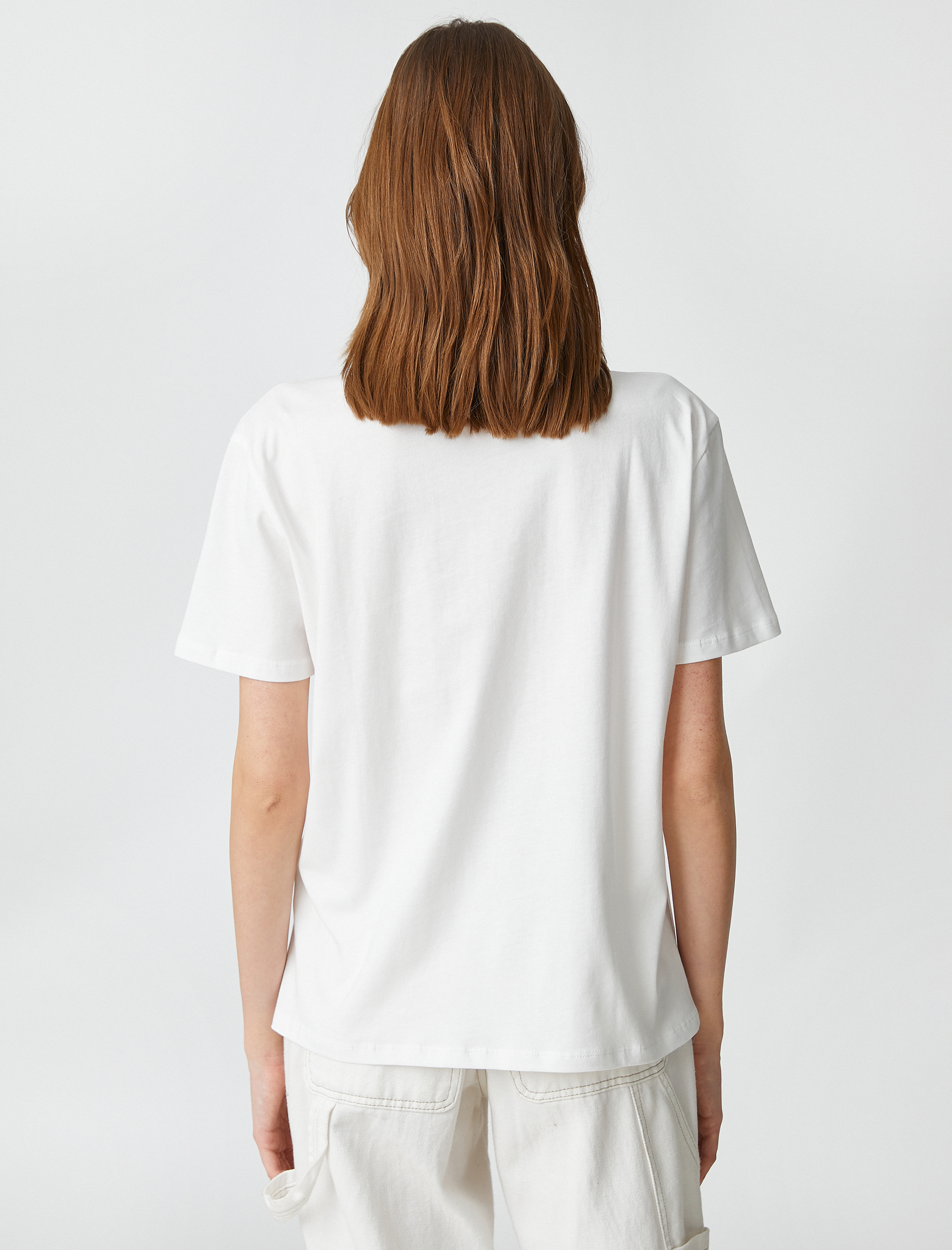   Baskılı Tişört Kısa Kollu Bisiklet Yaka