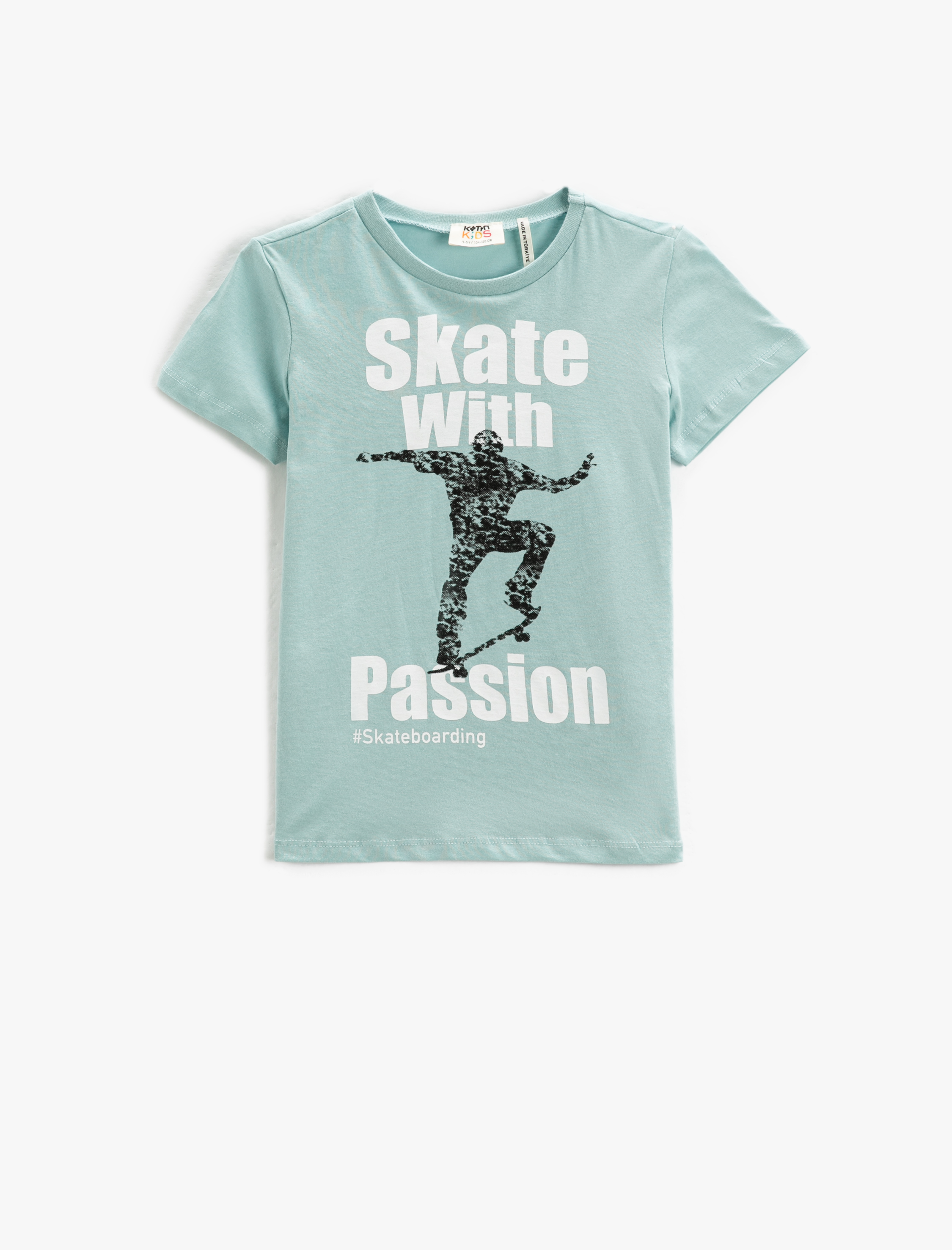  Erkek Çocuk Kısa Kollu Tişört Bisiklet Yaka  Baskılı