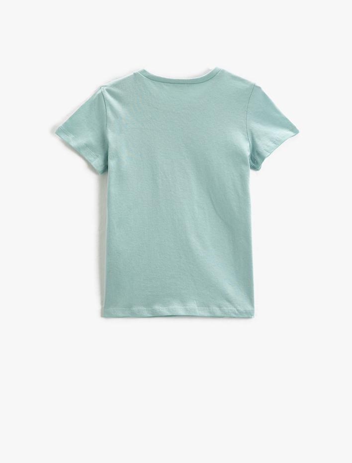 Erkek Çocuk Kısa Kollu Tişört Bisiklet Yaka  Baskılı