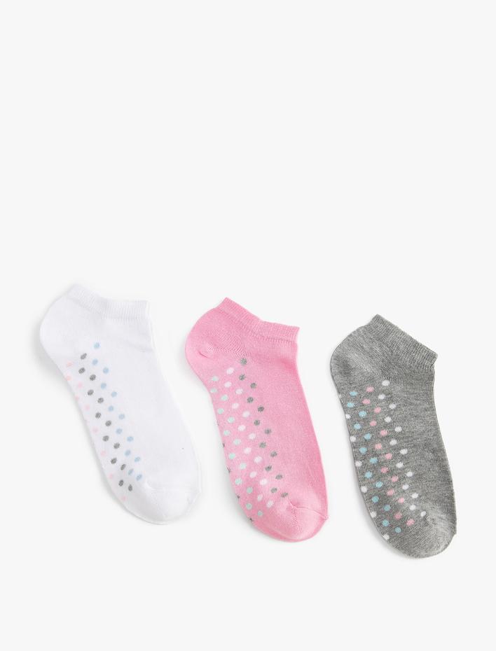 Kadın 3'lü Patik Çorap Seti Puantiyeli