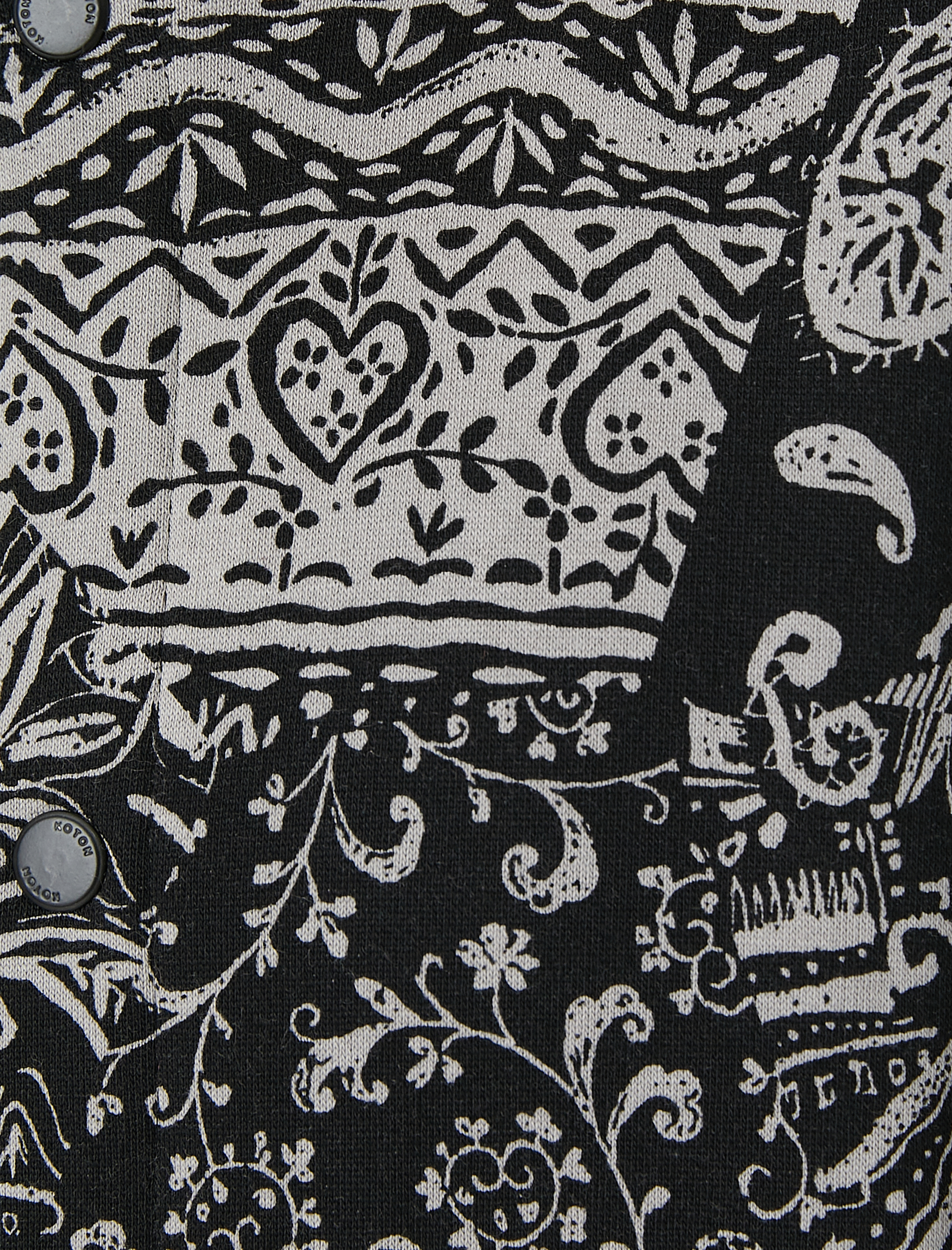   Bomber Ceket Çıtçıt Düğmeli Şal Motifli Fermuar Detaylı Şardonlu