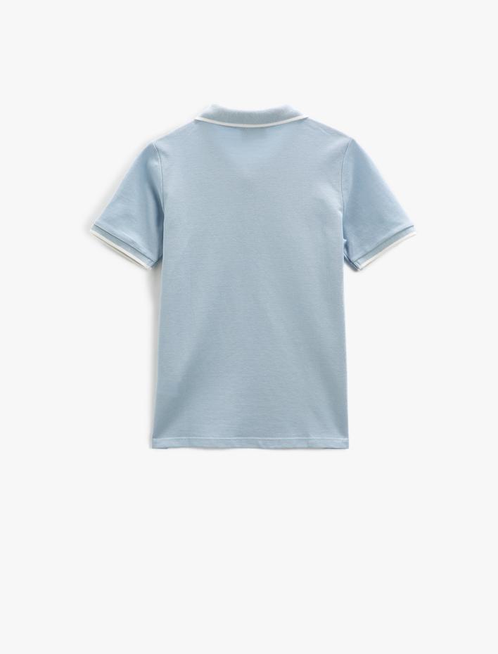 Erkek Çocuk Basic Polo Yaka Tişört Kısa Kollu Tek Cepli