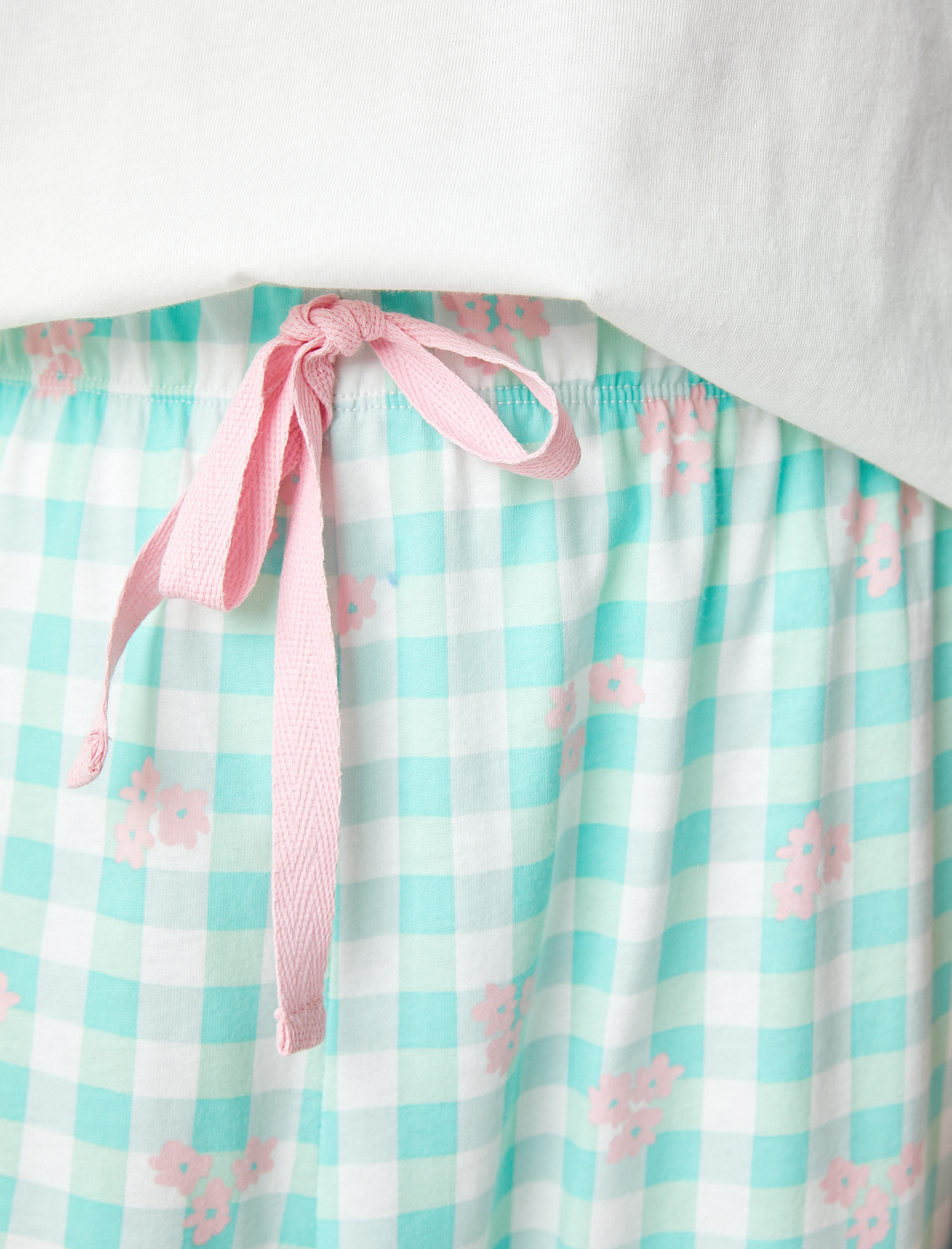   Pamuklu Pijama Takımı Desenli Kısa Kollu Rahat Kesim