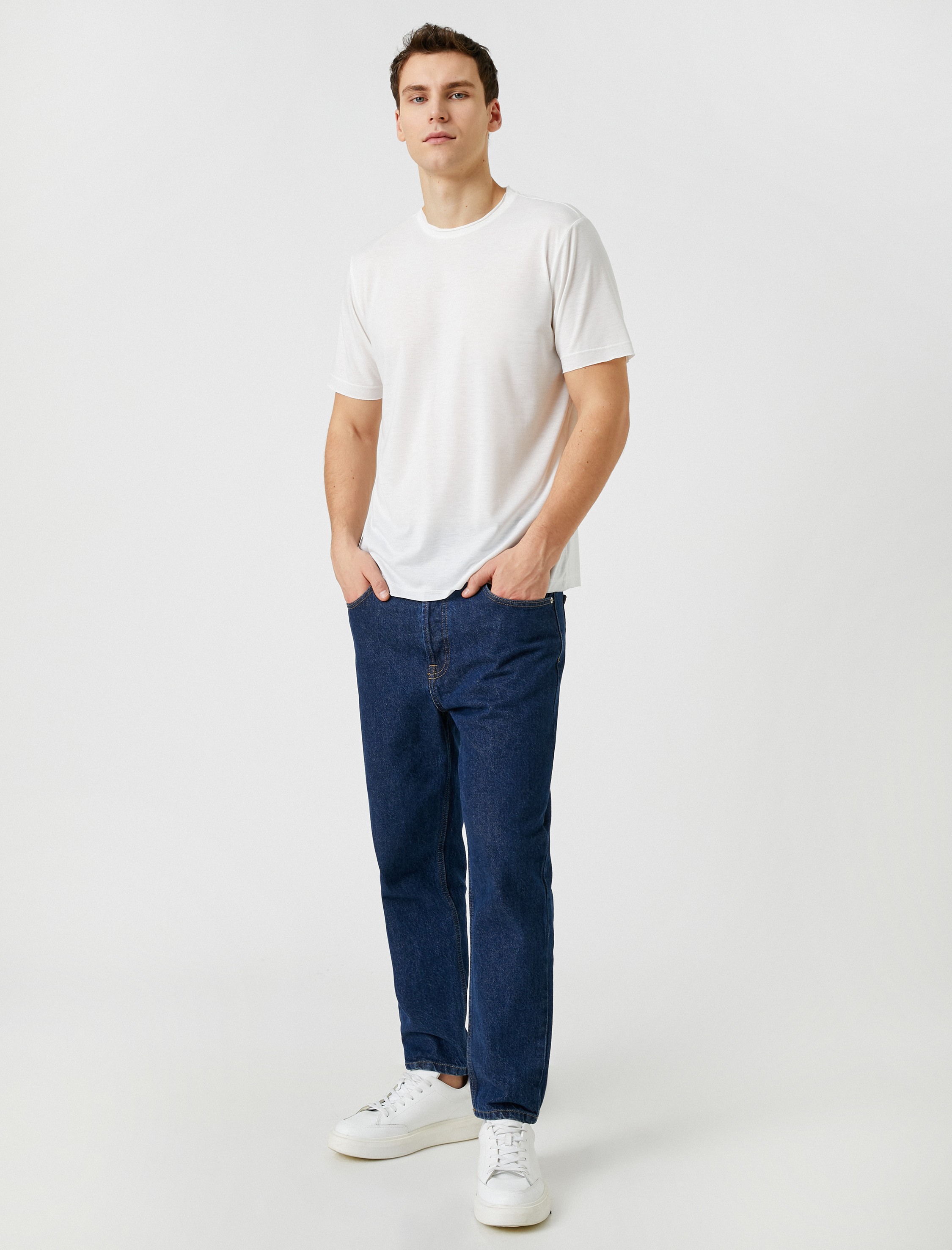   Basic Tişört Bisiklet Yaka Kısa Kollu