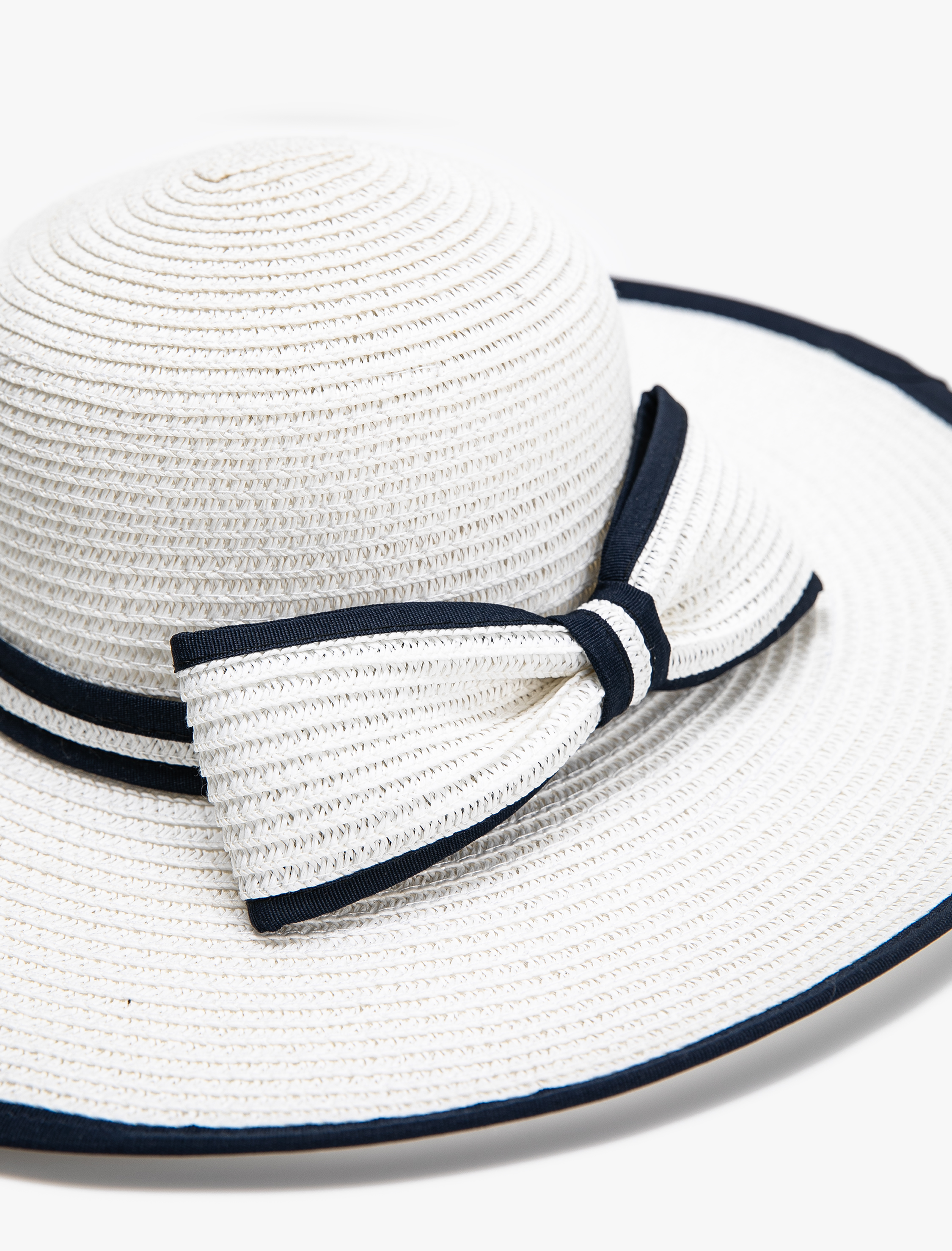  Kadın Hasır Şapka Fötr Fiyonk Detaylı Biyeli