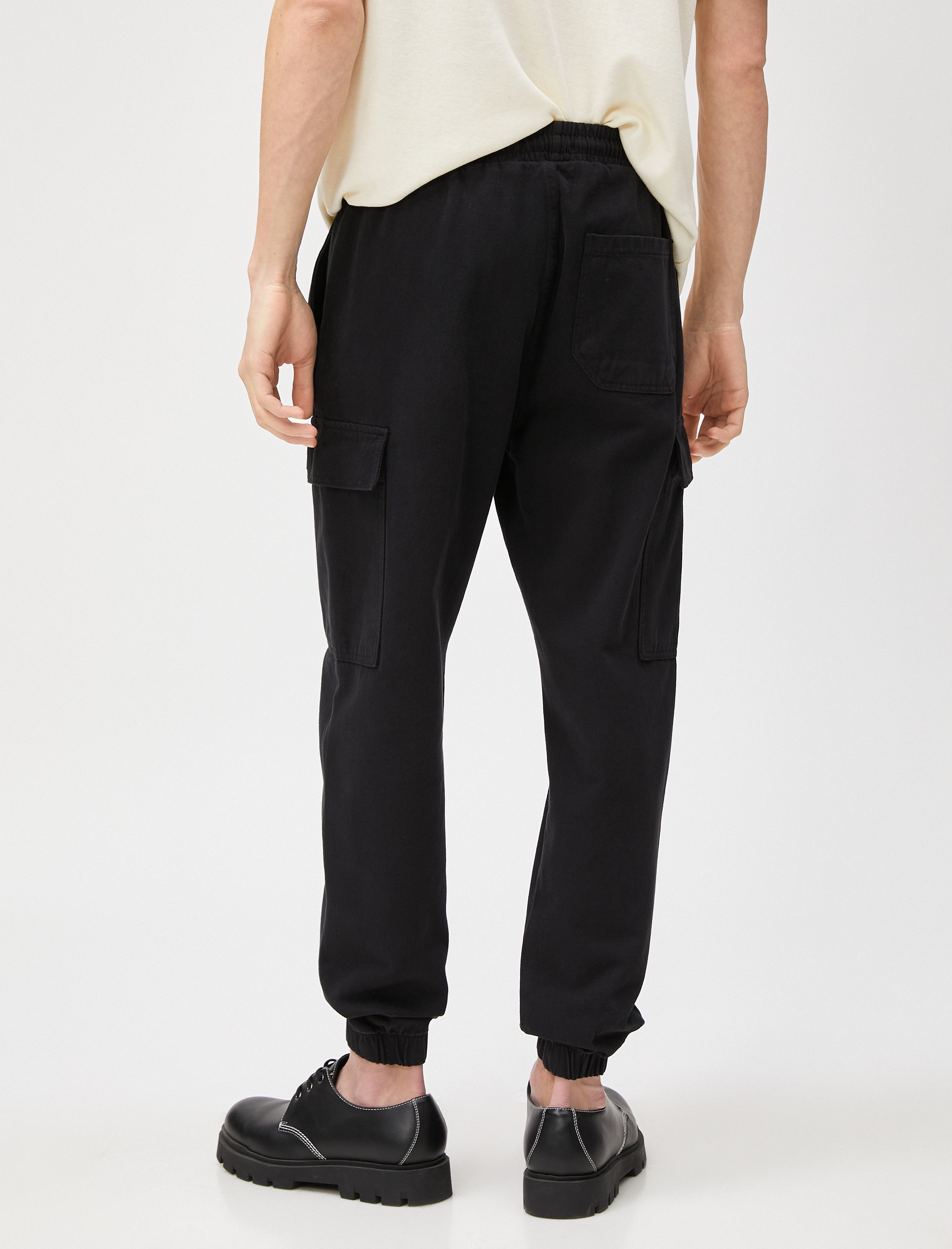   Jogger Kargo Pantolon Cep Detaylı Beli Bağcıklı Pamuklu