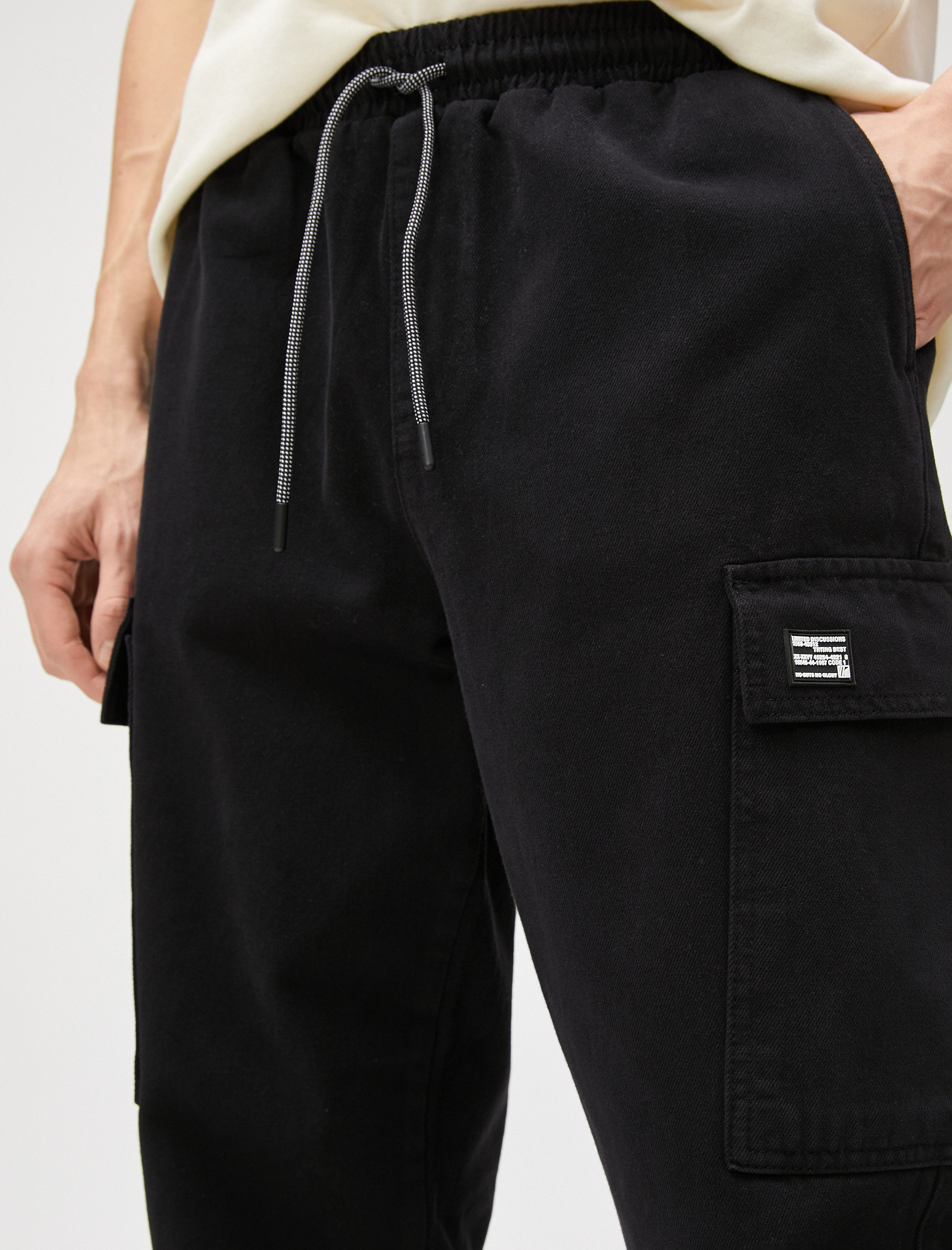   Jogger Kargo Pantolon Cep Detaylı Beli Bağcıklı Pamuklu