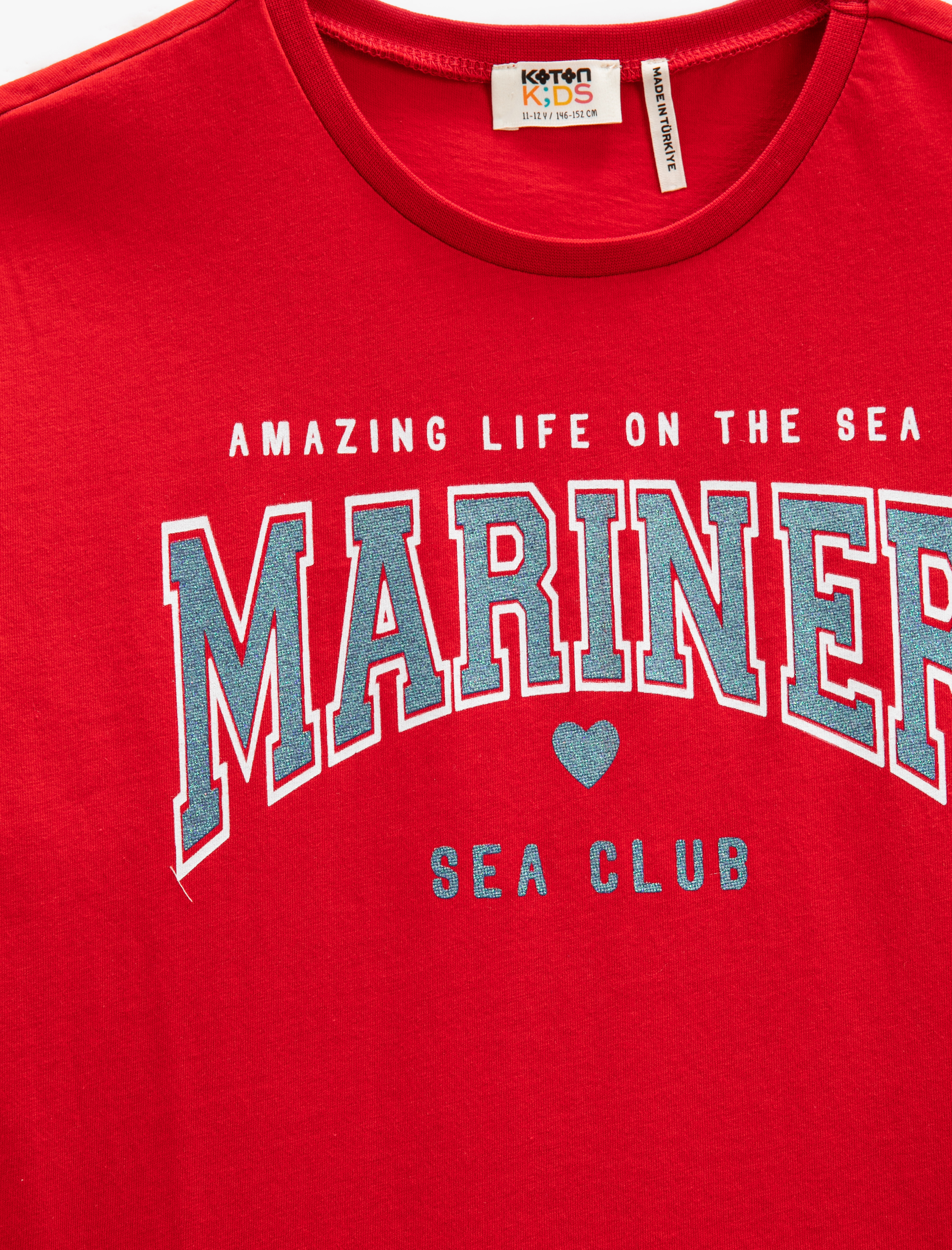  Kız Çocuk Kısa Kollu Crop Tişört Baskılı Bisiklet Yaka Pamuklu