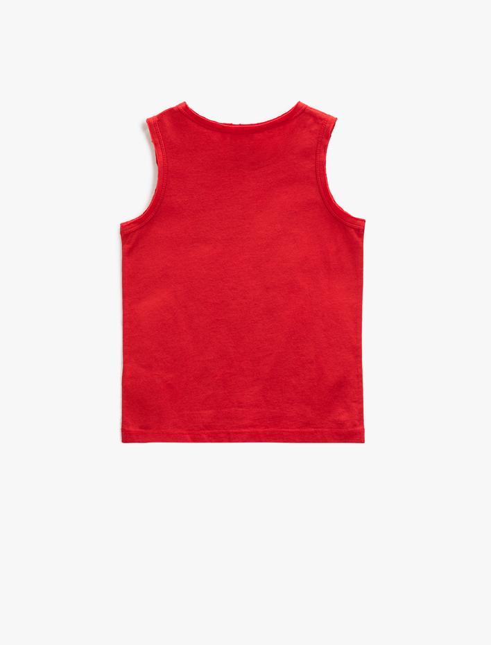 Erkek Çocuk Dinozor Baskılı Atlet Bisiklet Yaka Pamuklu