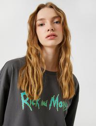 Rick and Morty Tişört Oversize Bisiklet Yaka Kısa Kollu Pamuklu Lisanslı
