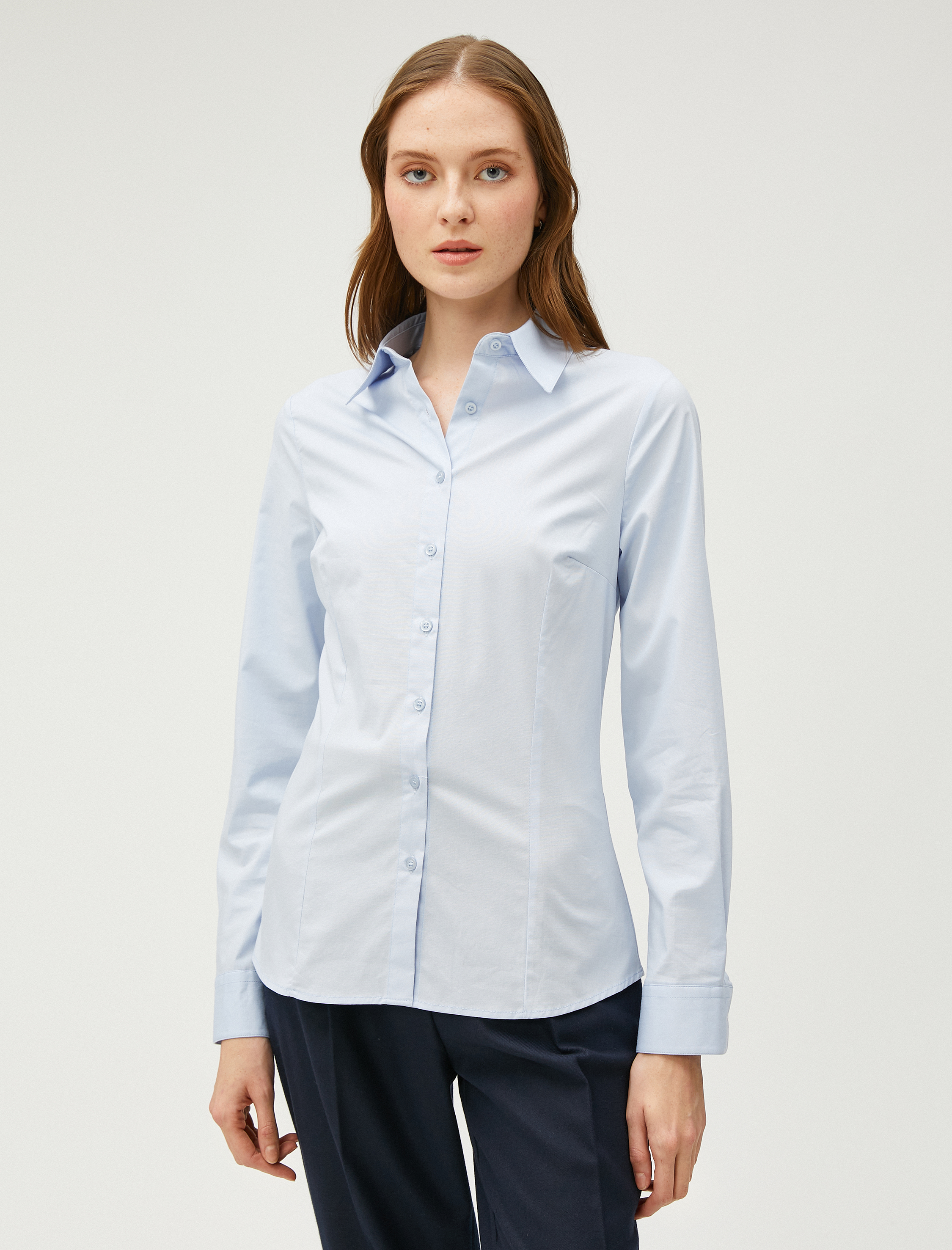   Basic Pamuklu Gömlek Uzun Kollu