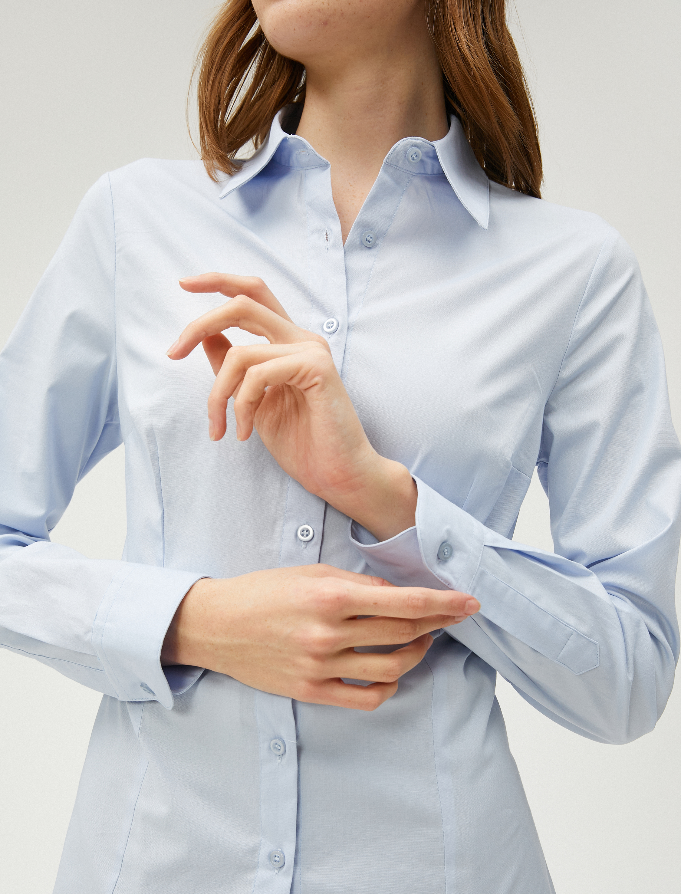   Basic Pamuklu Gömlek Uzun Kollu