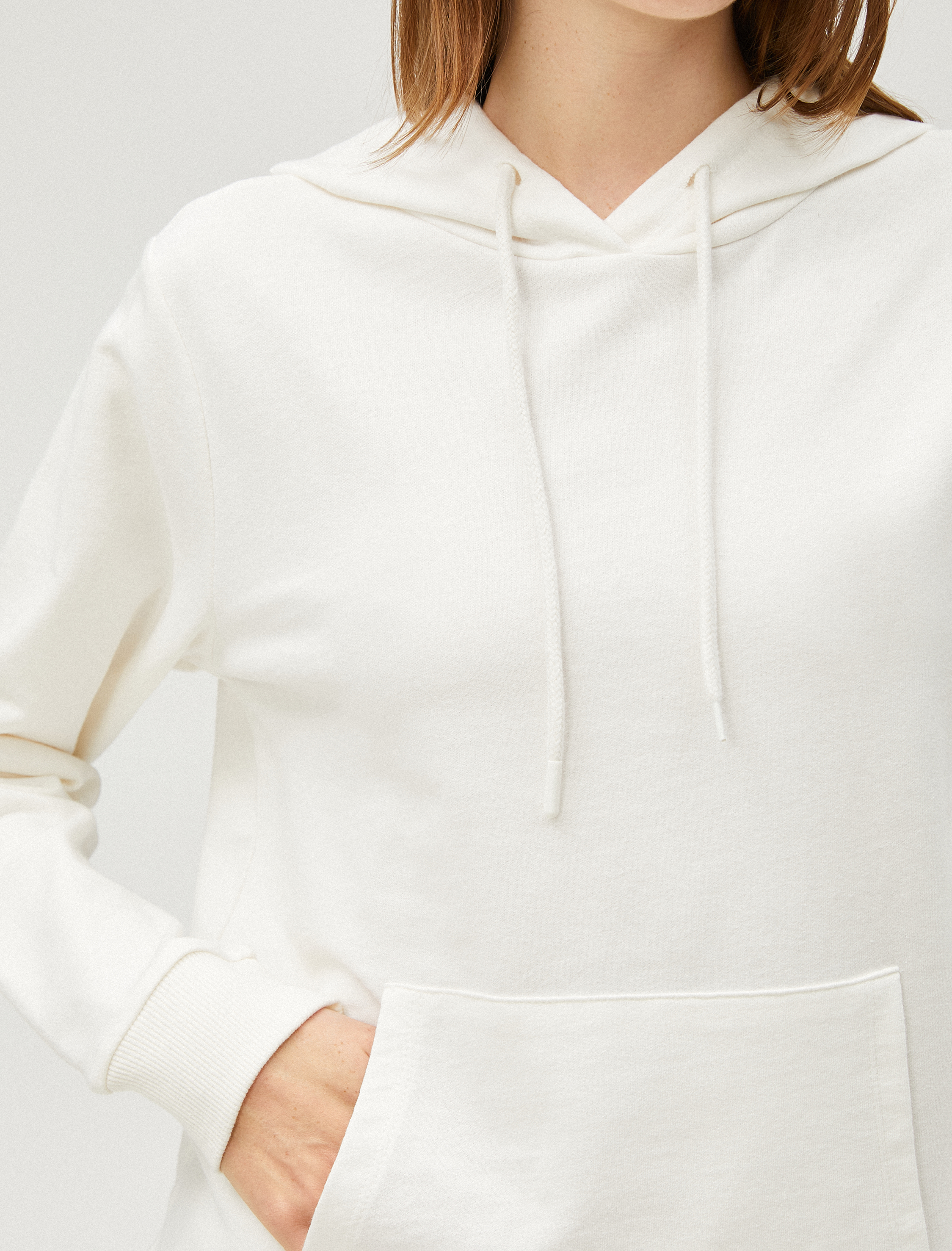   Basic Kapüşonlu Sweatshirt Kanguru Cepli