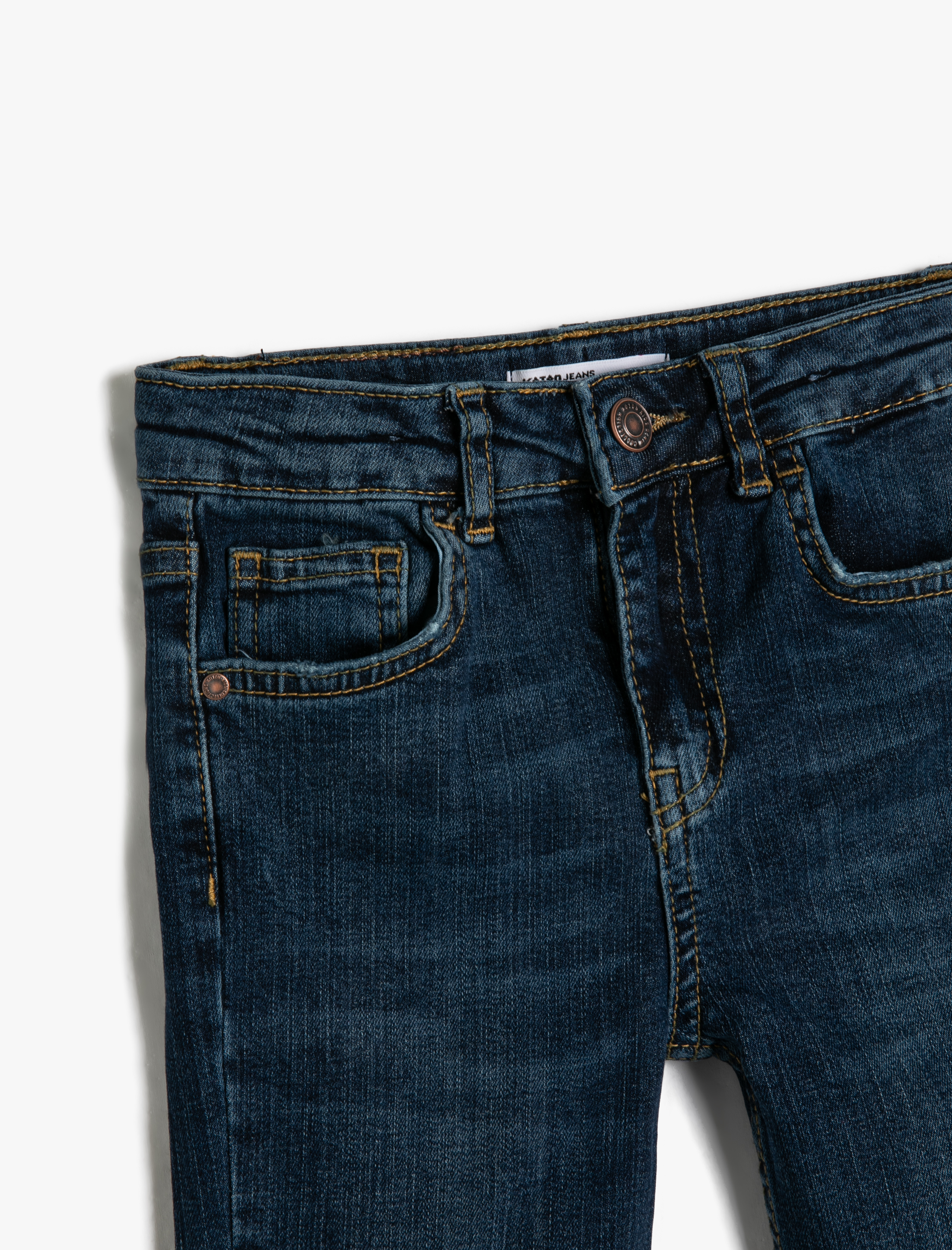  Kız Çocuk Bol Paça Kot Pantolon Slim Fit Pamuklu - Flare Jean Beli Ayarlanabilir Lastikli