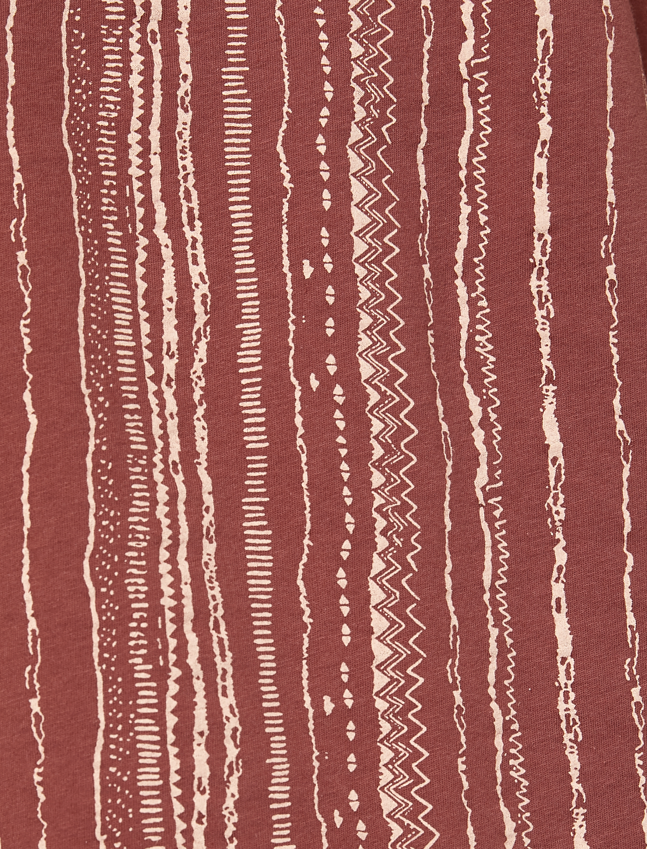   Etnik Baskılı Tişört Bisiklet Yaka Dar Kesim Pamuklu