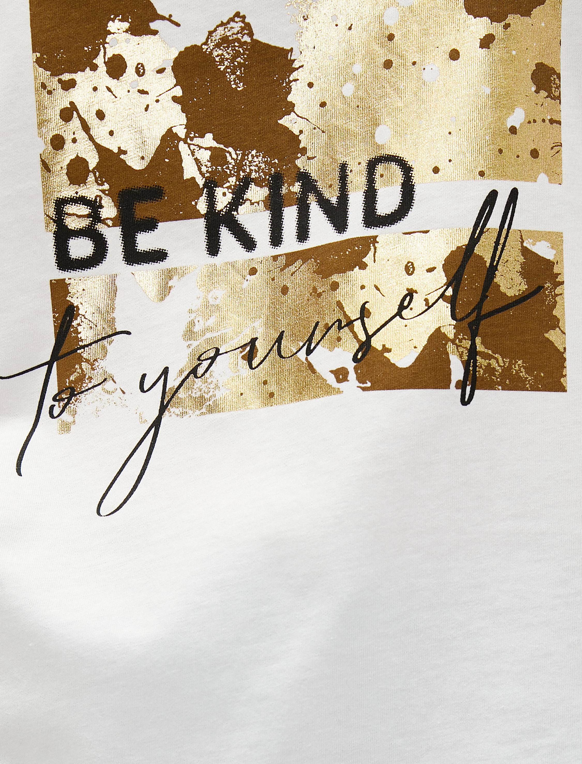   Kısa Kollu Tişört Zebra Baskılı V Yaka