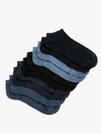 Basic 10'lu Patik Çorap Seti Çok Renkli