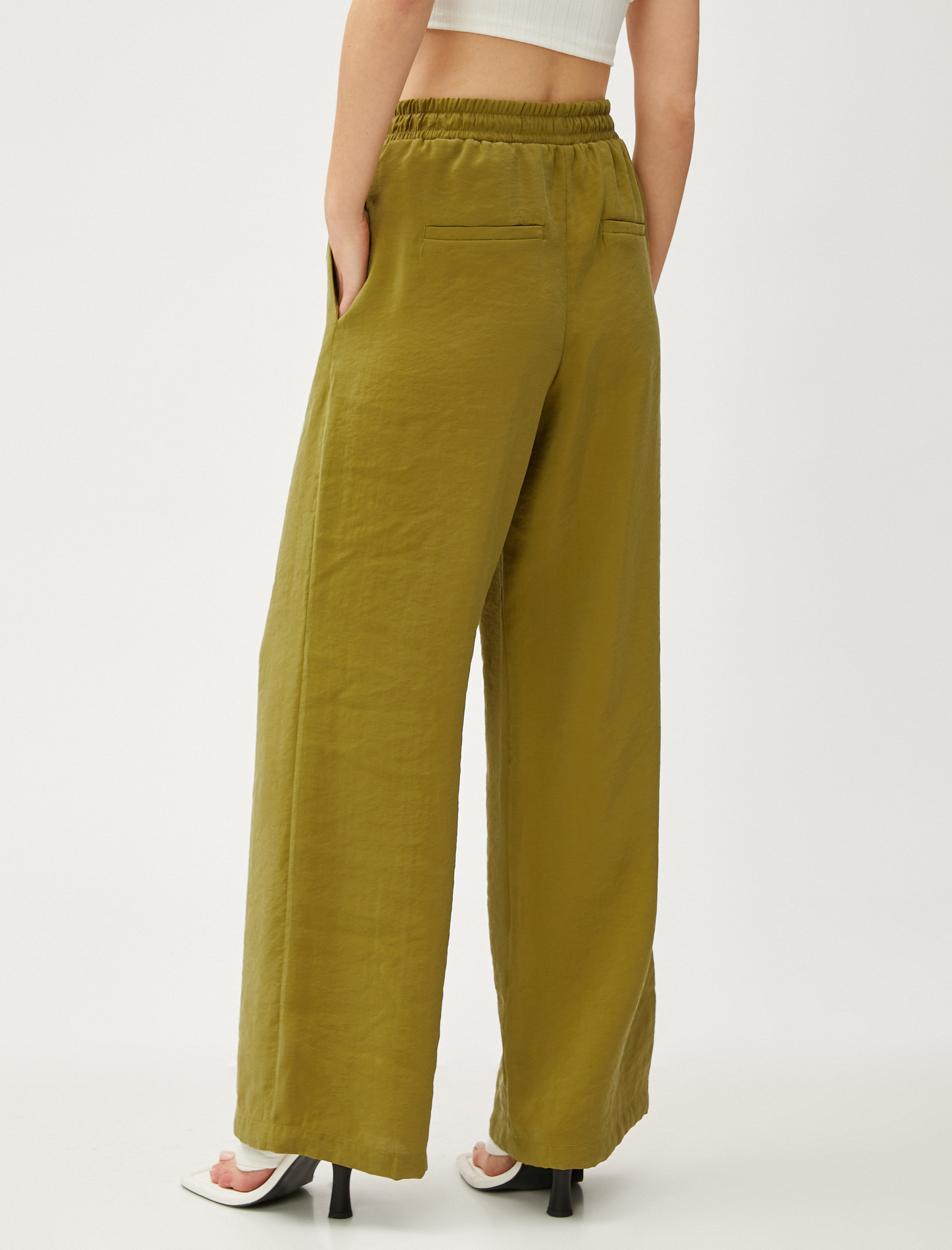   Modal Rahat Pantolon Beli Bağlamalı Cepli