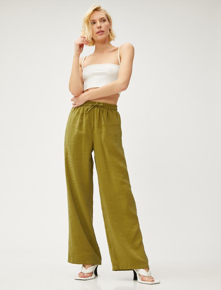  Modal Rahat Pantolon Beli Bağlamalı Cepli