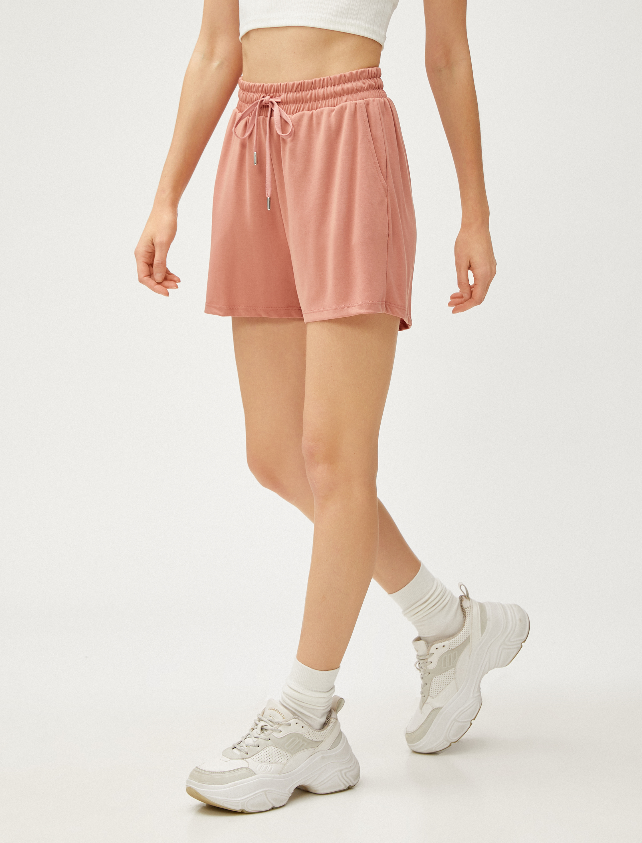   Modal Şort Beli Bağlamalı Cepli