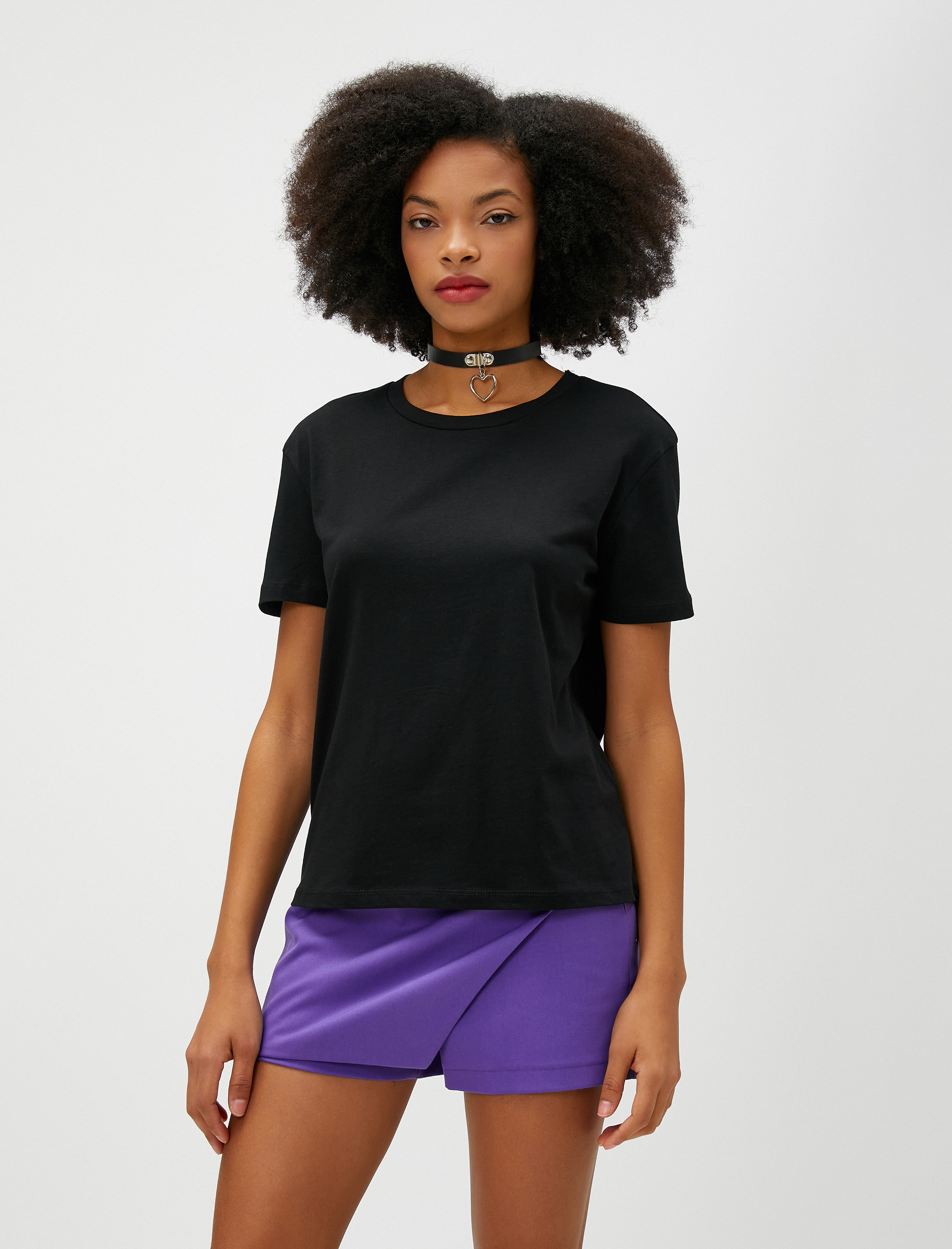   Basic Tişört Kısa Kollu Bisiklet Yaka Pamuklu