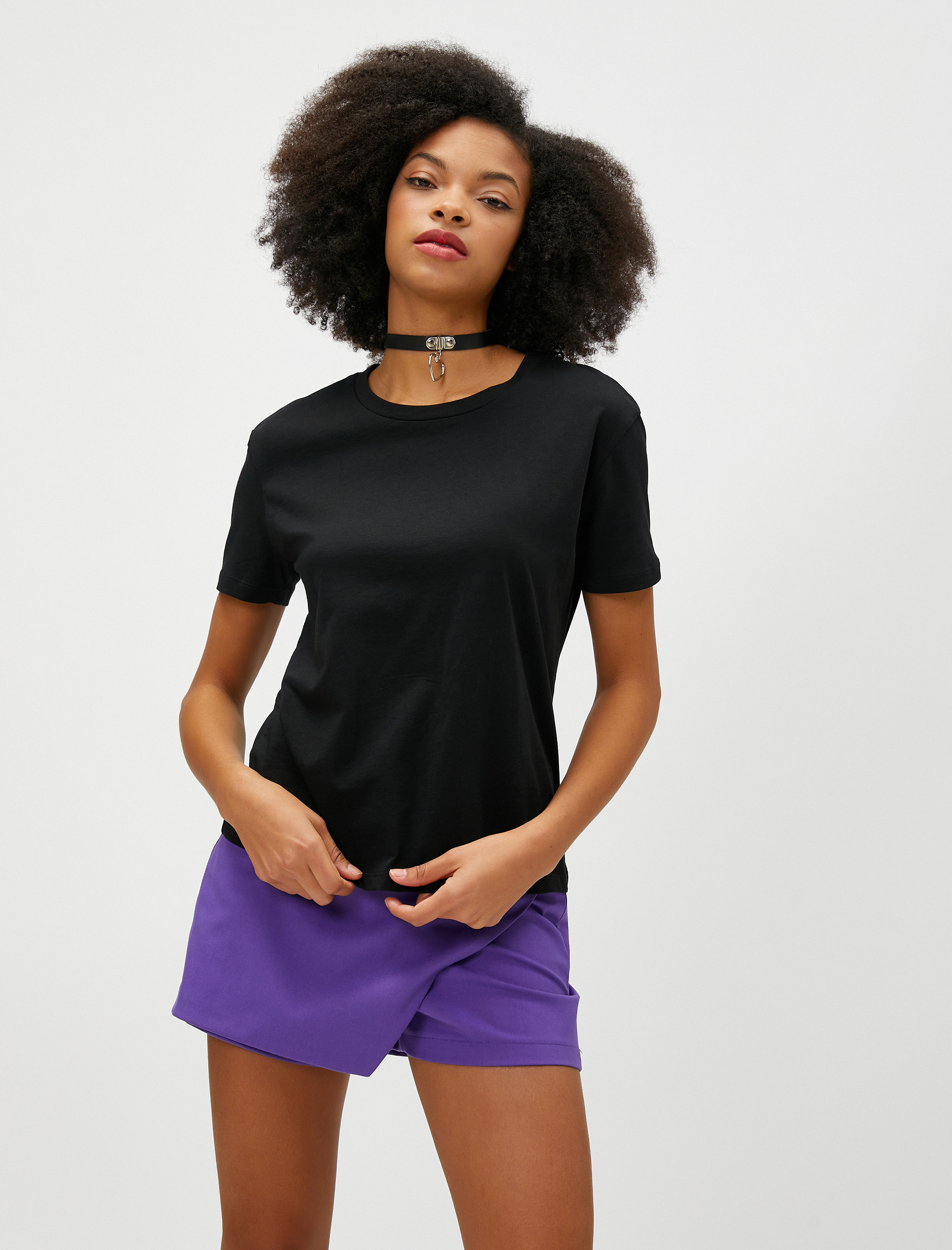   Basic Tişört Kısa Kollu Bisiklet Yaka Pamuklu