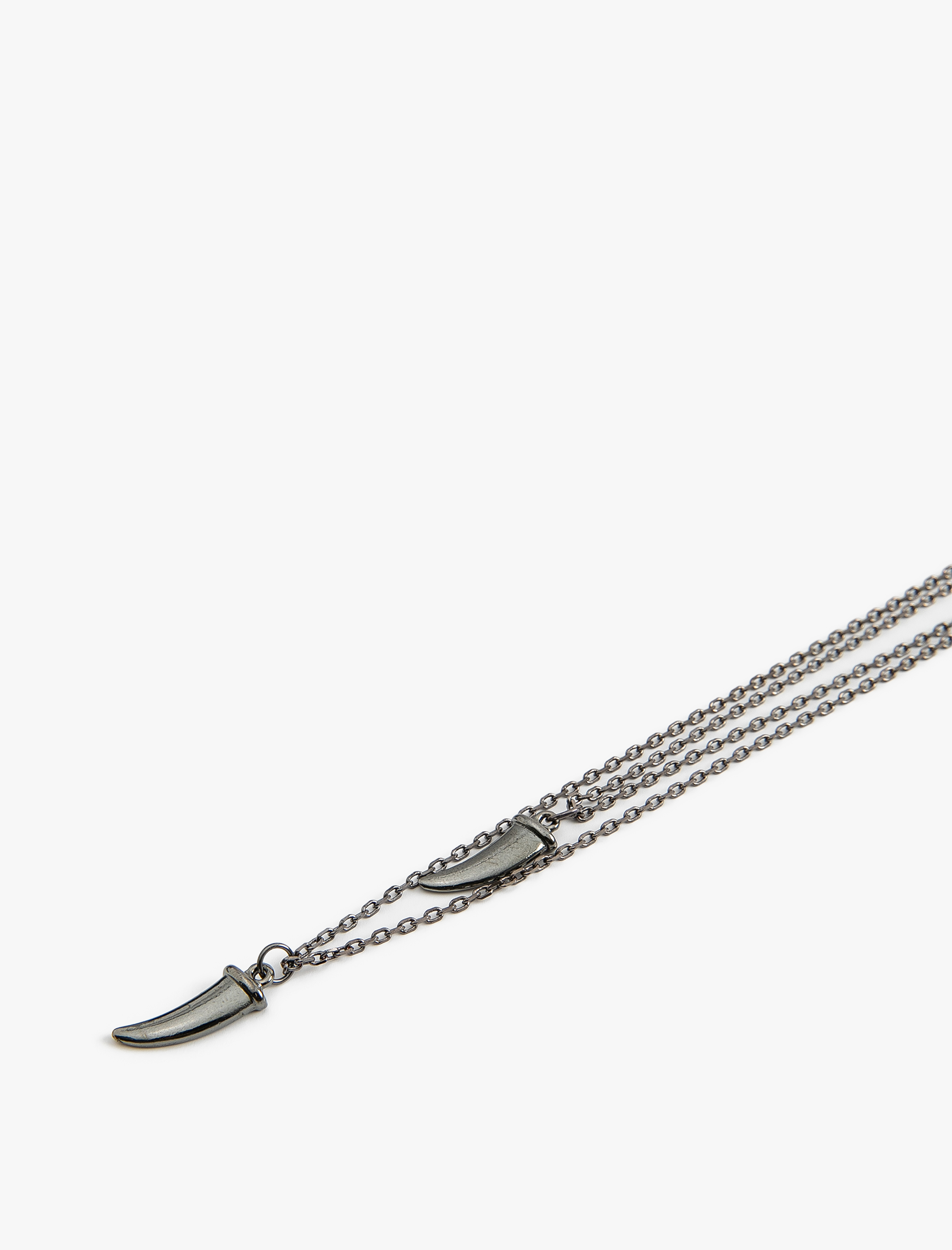 Erkek Fil Dişi Zincir Kolye İkili