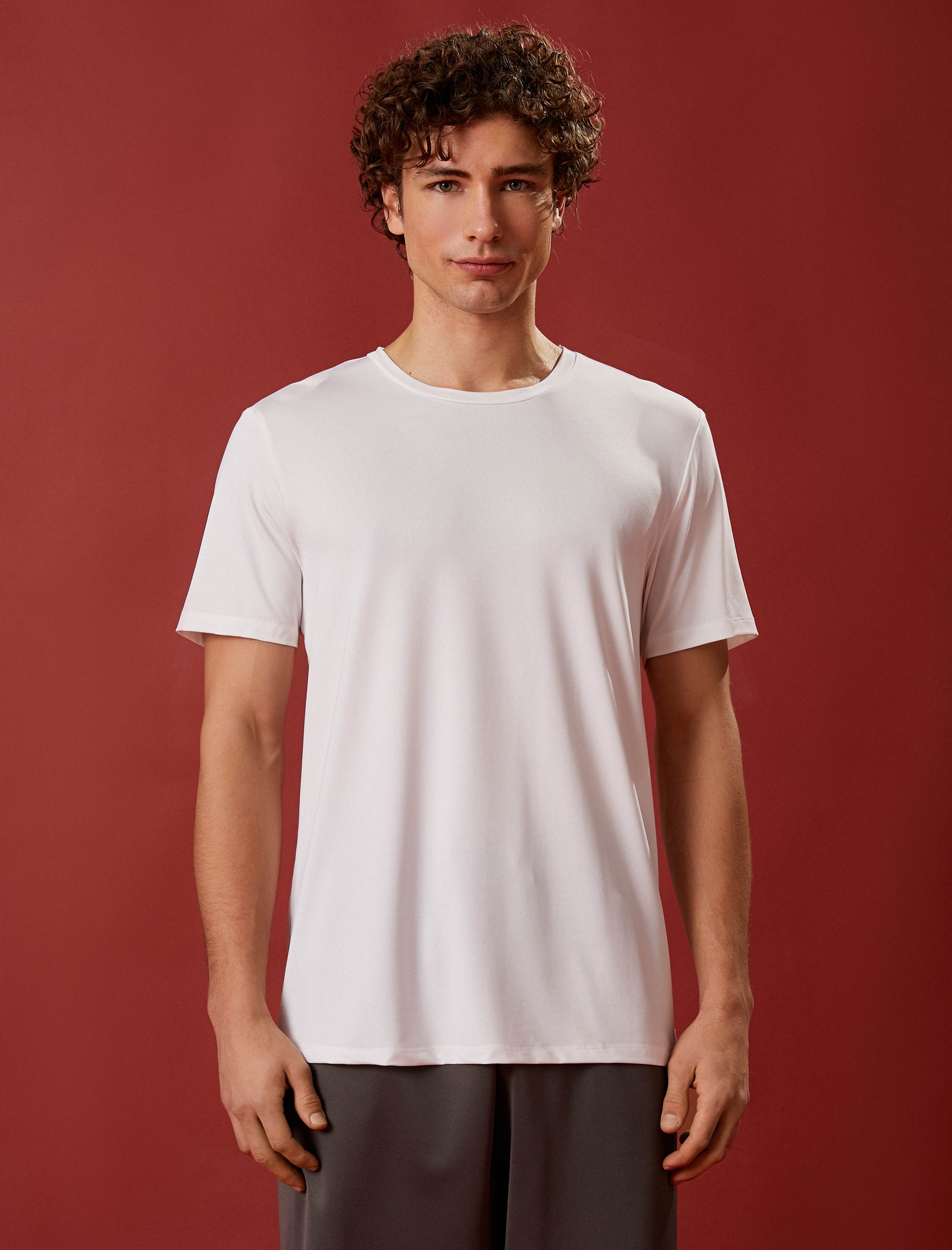   Spor Tişört Slogan Baskılı Bisiklet Yaka Kısa Kollu