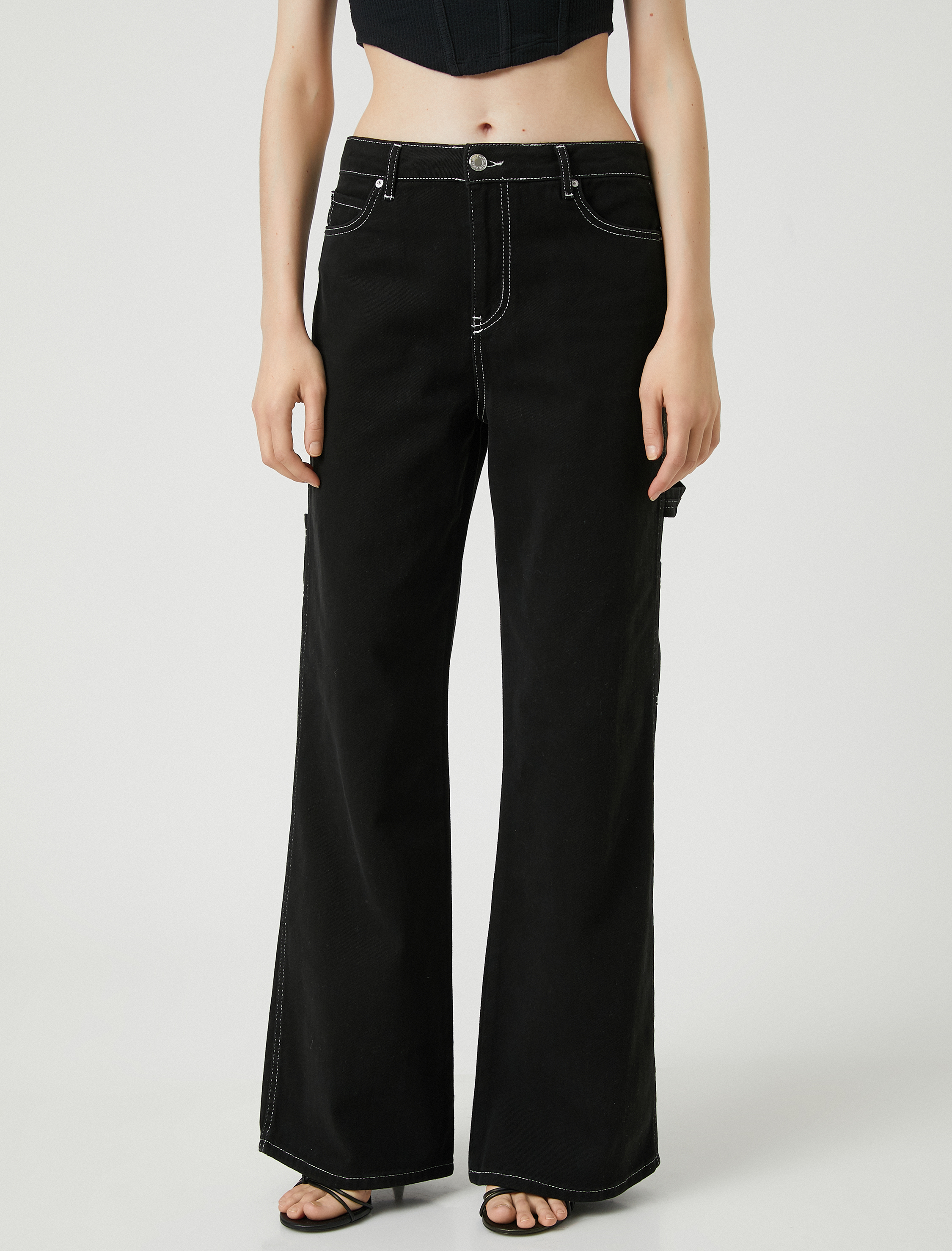   Geniş Paça Kot Pantolon Yüksek Bel