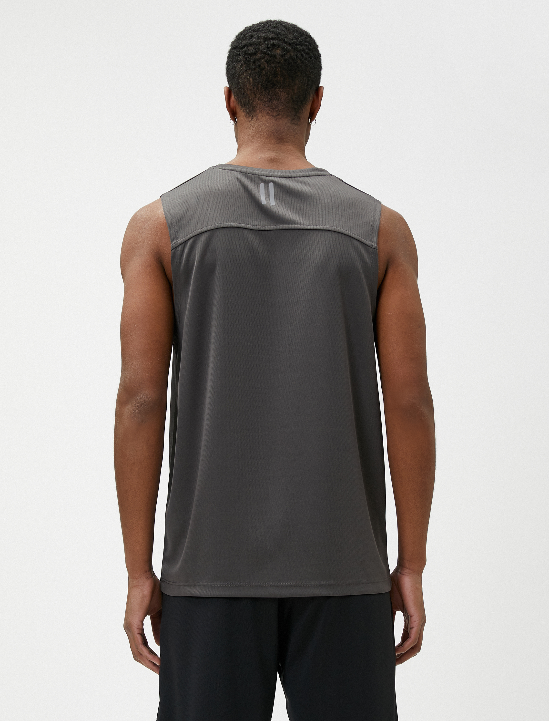   Sporcu Atleti Slogan Baskılı Bisiklet Yaka Kolsuz