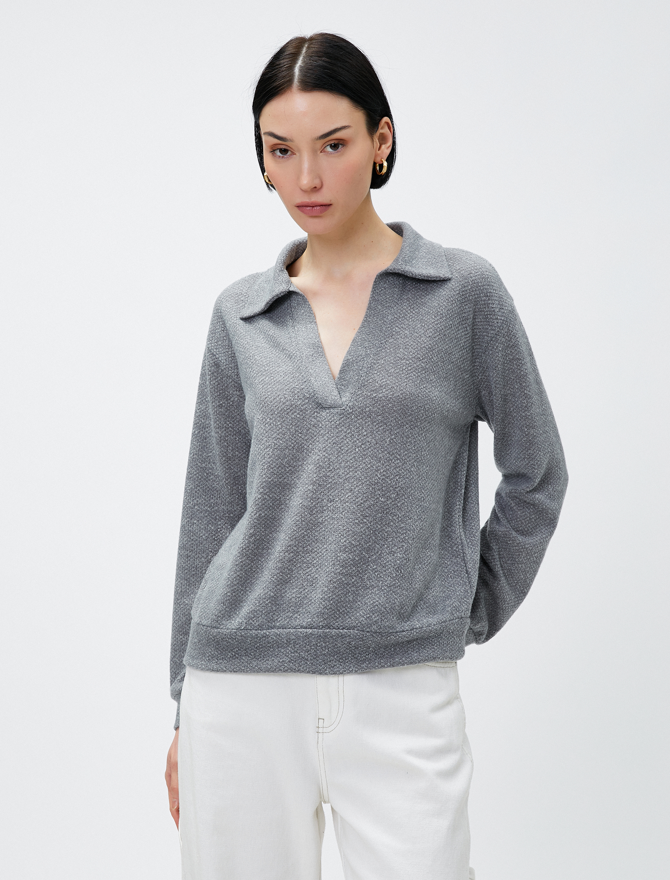   Polo Yaka Sweatshirt Uzun Kollu