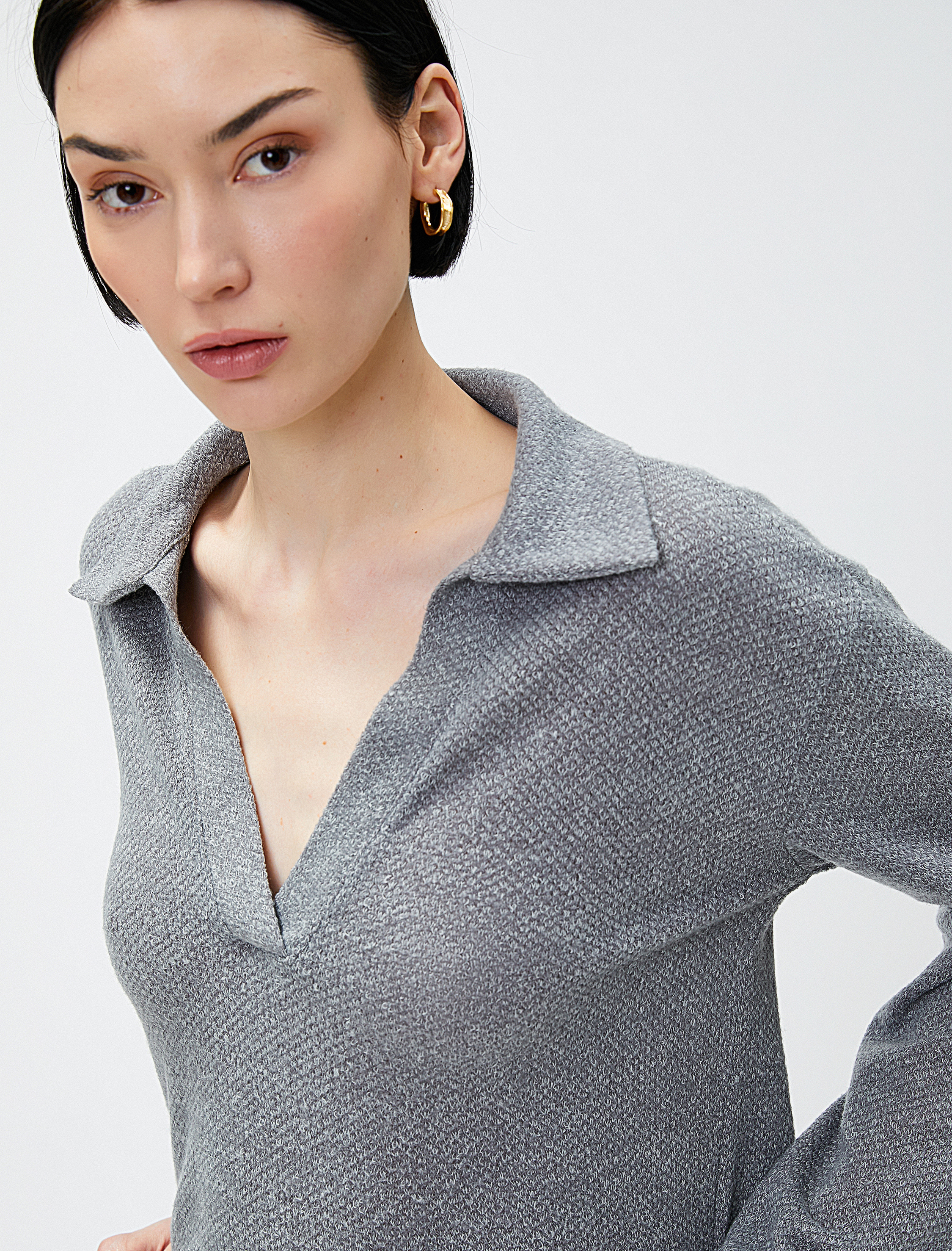   Polo Yaka Sweatshirt Uzun Kollu