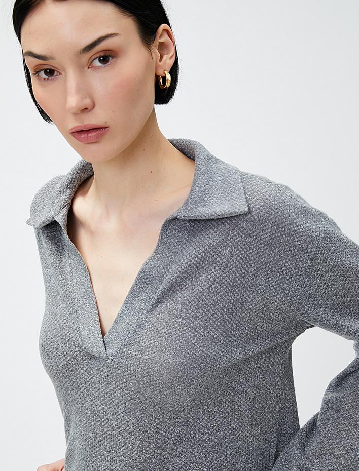  Polo Yaka Sweatshirt Uzun Kollu